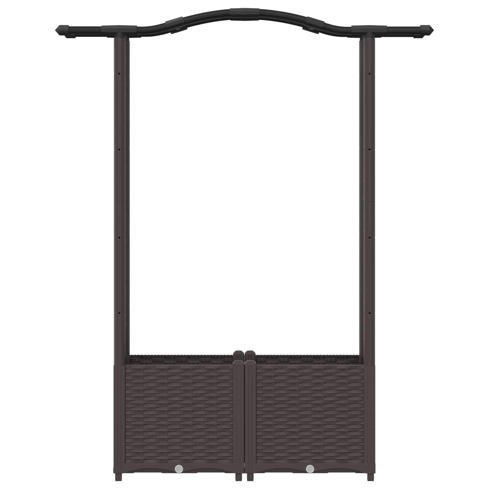 vidaXL Hochbeet mit Rankgitter und Dach Braun 125 x 40 x 138 cm PP