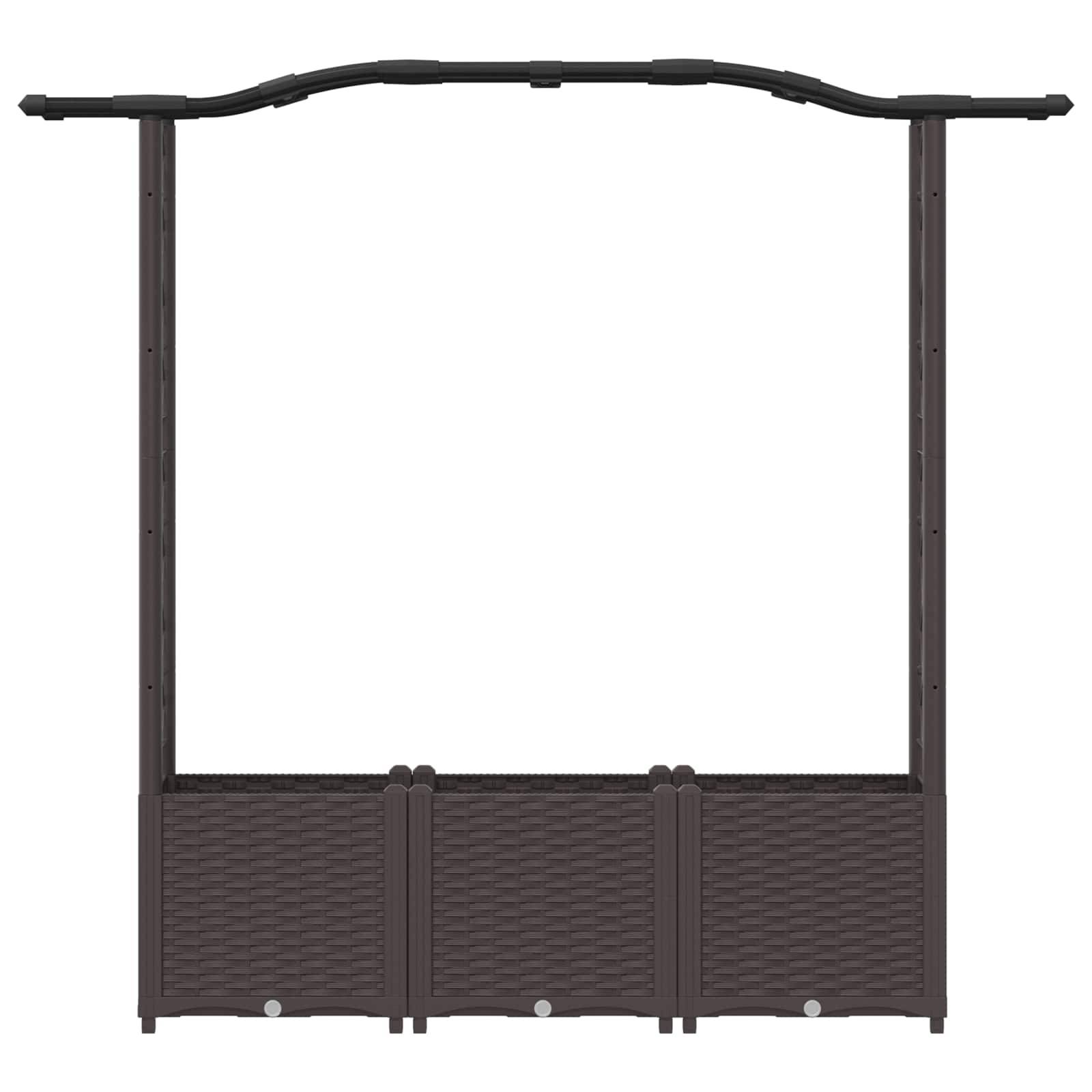 vidaXL Hochbeet mit Rankgitter und Dach Braun 164 x 40 x 142 cm PP