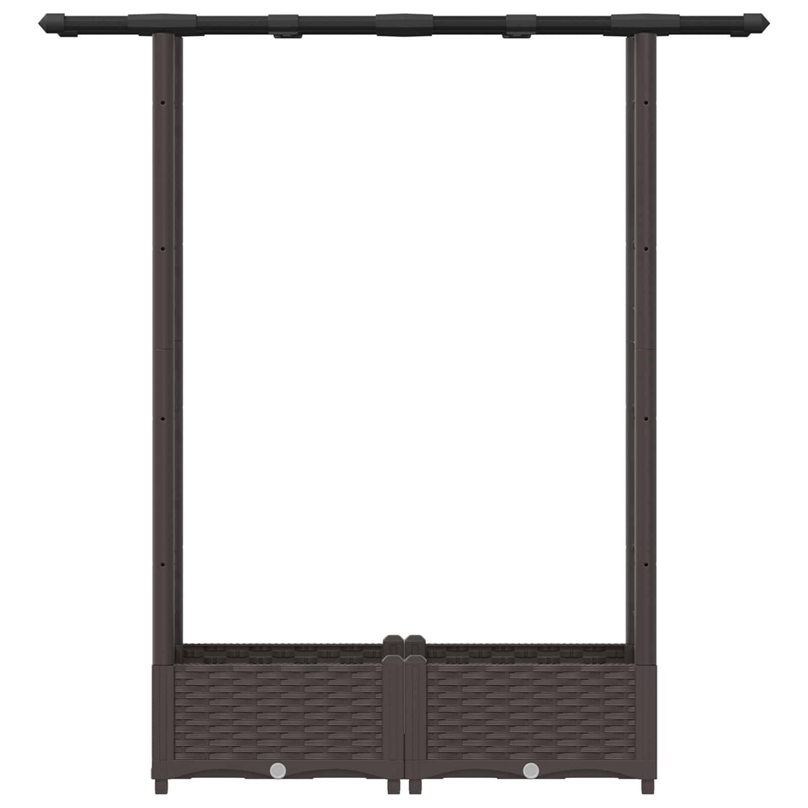 vidaXL Hochbeet mit Rankgitter und Dach Braun 122,5 x 40 x 123 cm PP