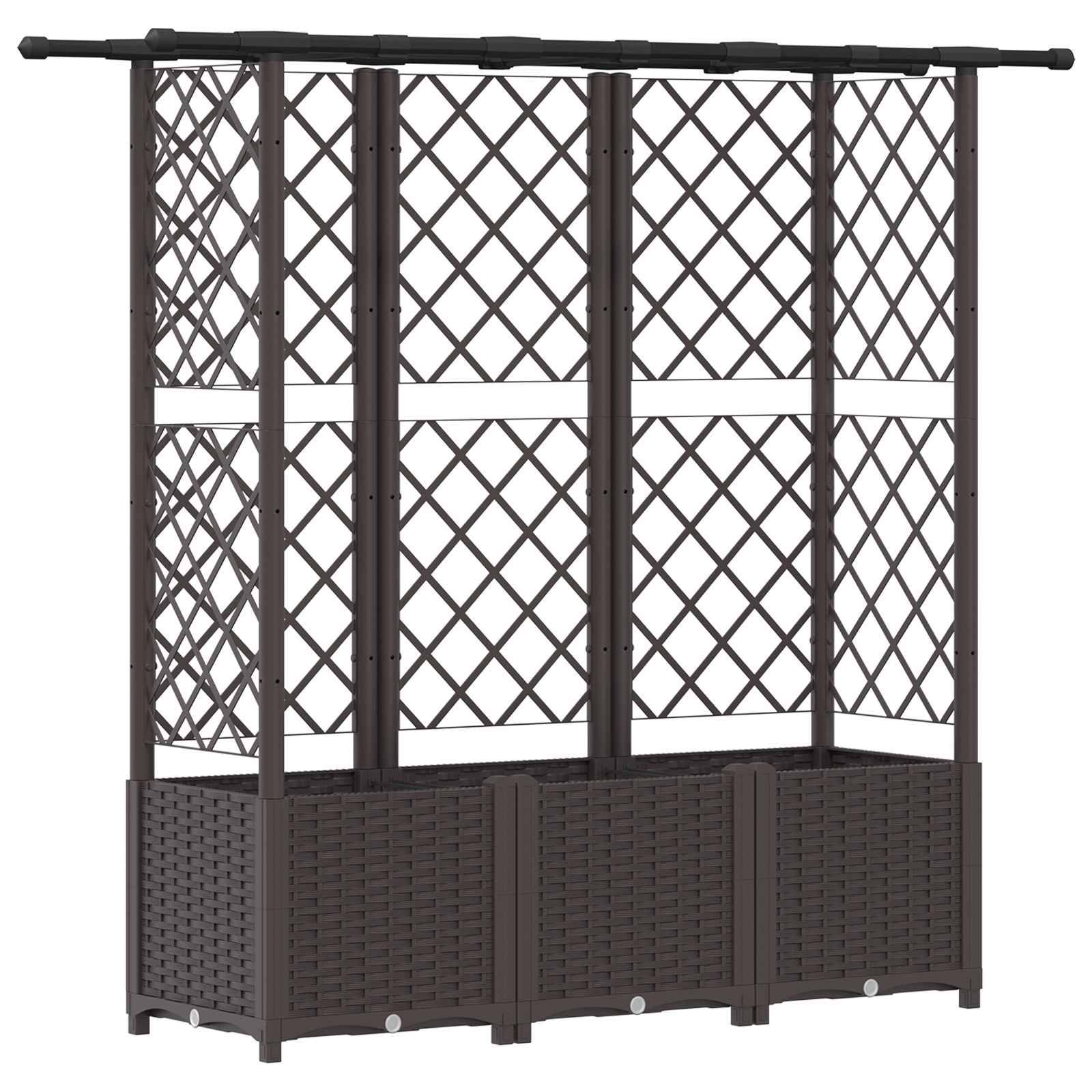 vidaXL Hochbeet mit Rankgitter und Dach Braun 162,5 x 40 x 138 cm PP