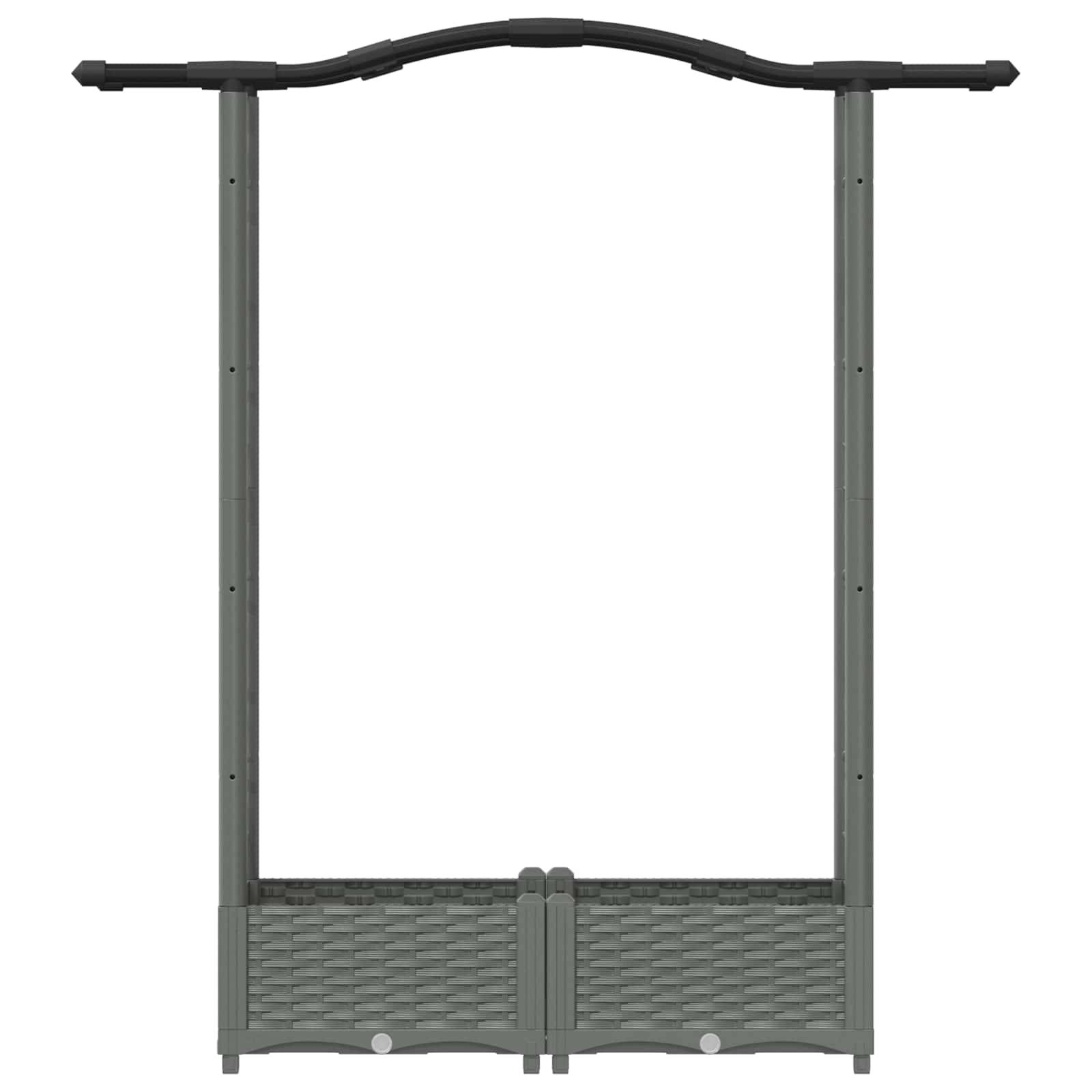 vidaXL Hochbeet mit Rankgitter und Dach Hellgrau 124 x 40 x 125 cm PP