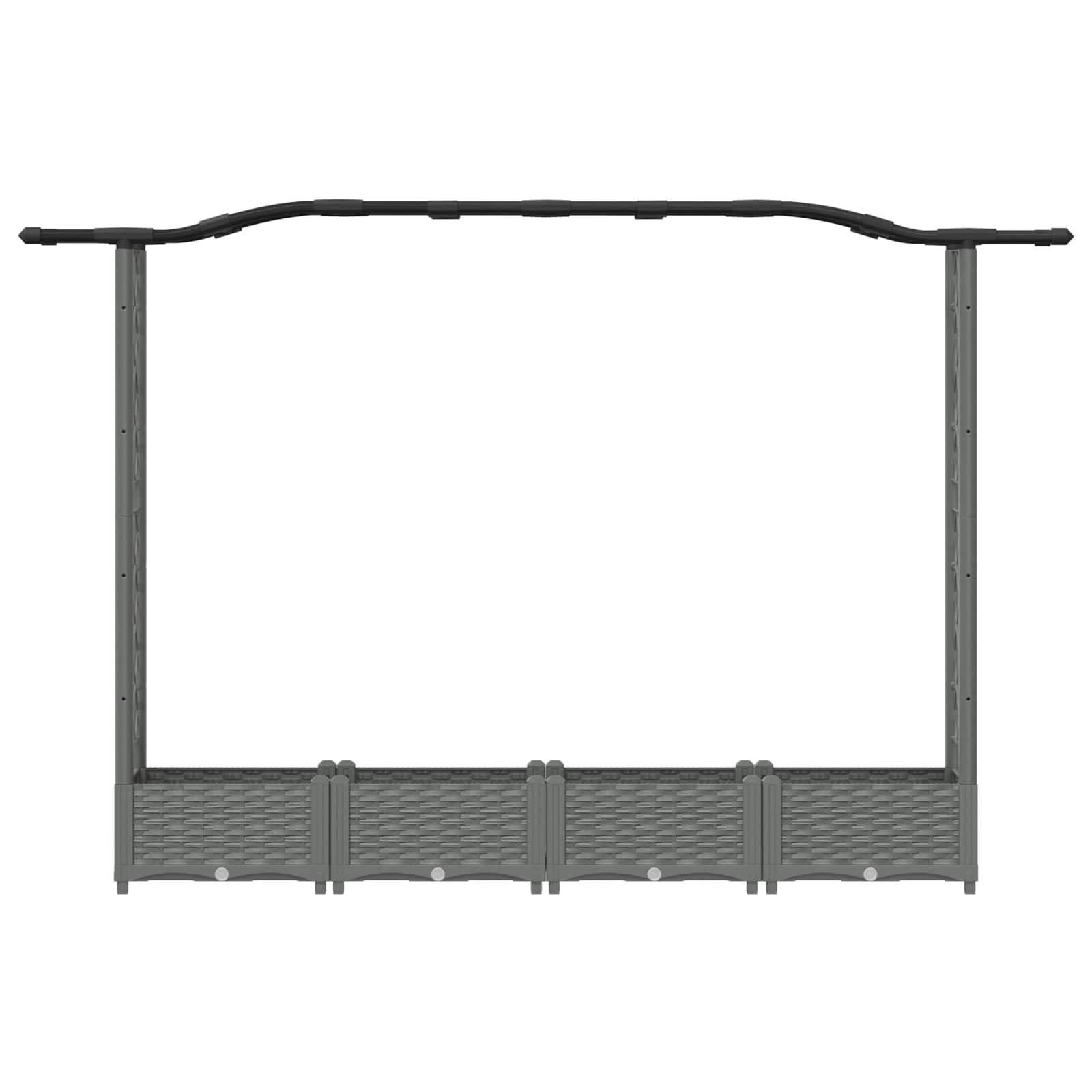 vidaXL Hochbeet mit Rankgitter und Dach Hellgrau 207 x 40 x 126 cm PP