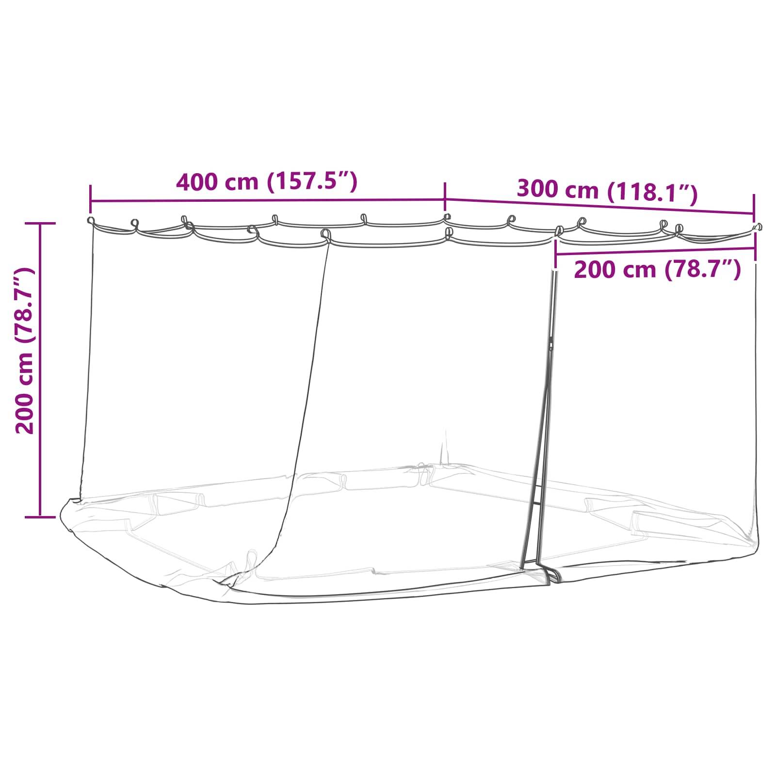 vidaXL Moskitonetz für Pavillon 220 Mesh 220 Maschen Schwarz