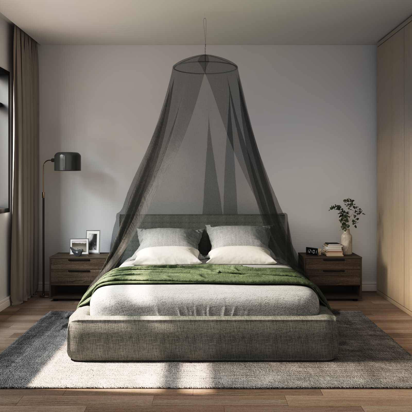 vidaXL Moskito-Netz für Bett 156 Maschen 156 Maschen Schwarz
