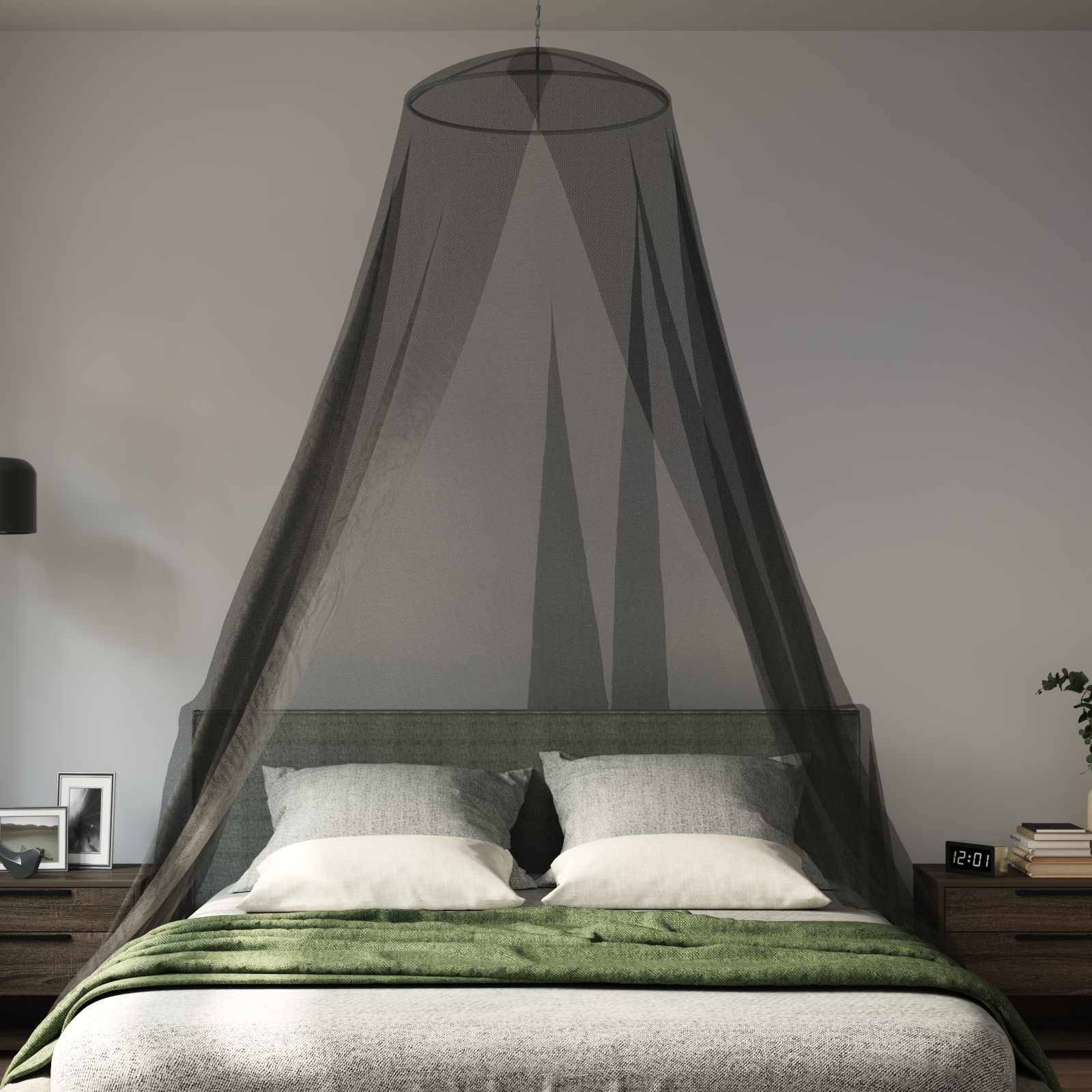 vidaXL Moskito-Netz für Bett 156 Maschen 156 Maschen Schwarz