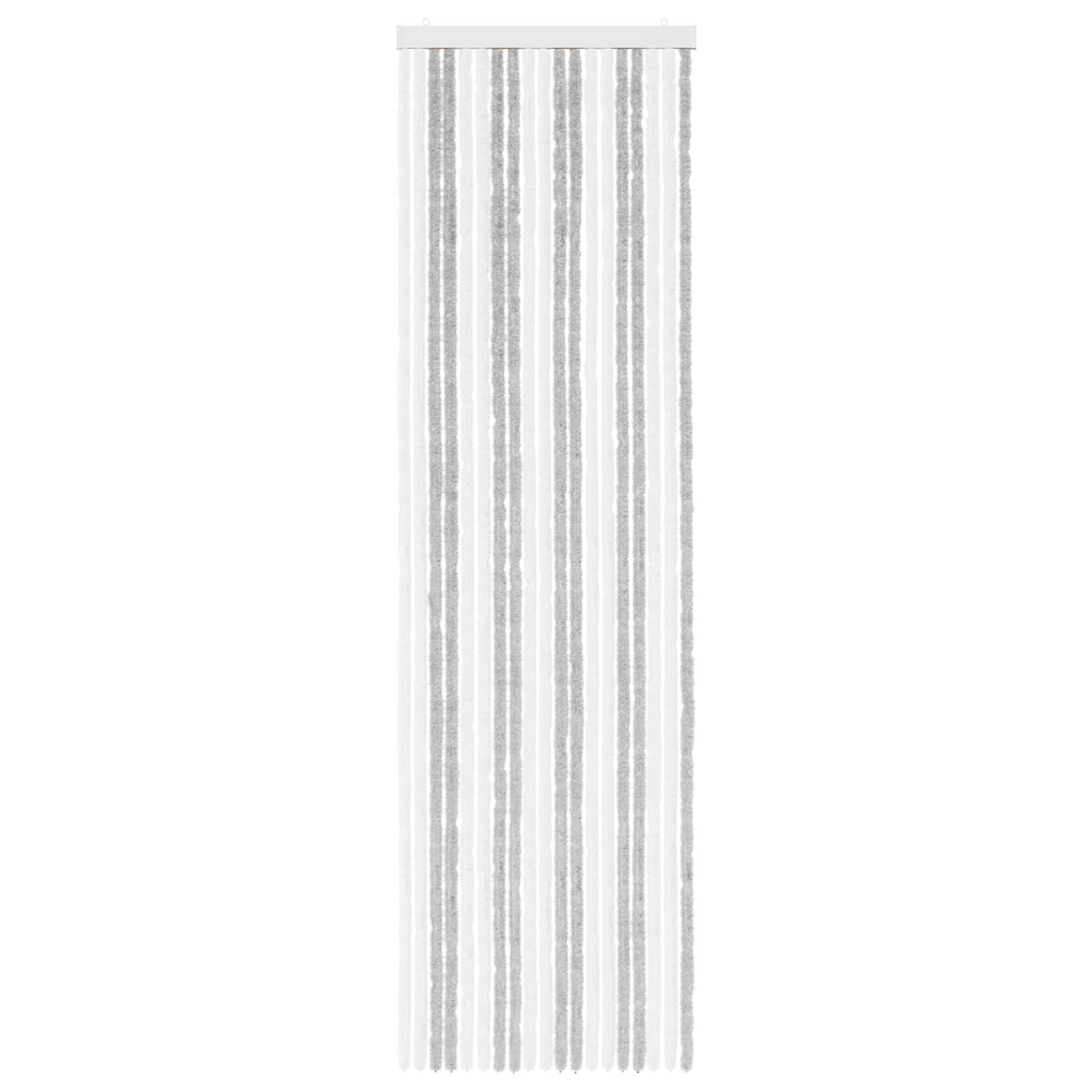 vidaXL Insektenschutzvorhang Chenille Hellgrau und Weiß 56 x 200 cm
