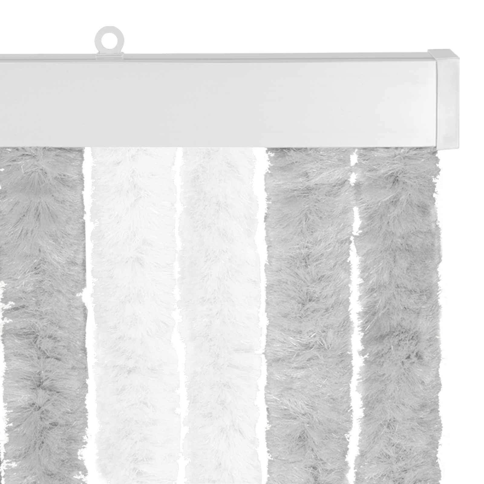 vidaXL Insektenschutzvorhang Chenille Hellgrau und Weiß 56 x 200 cm