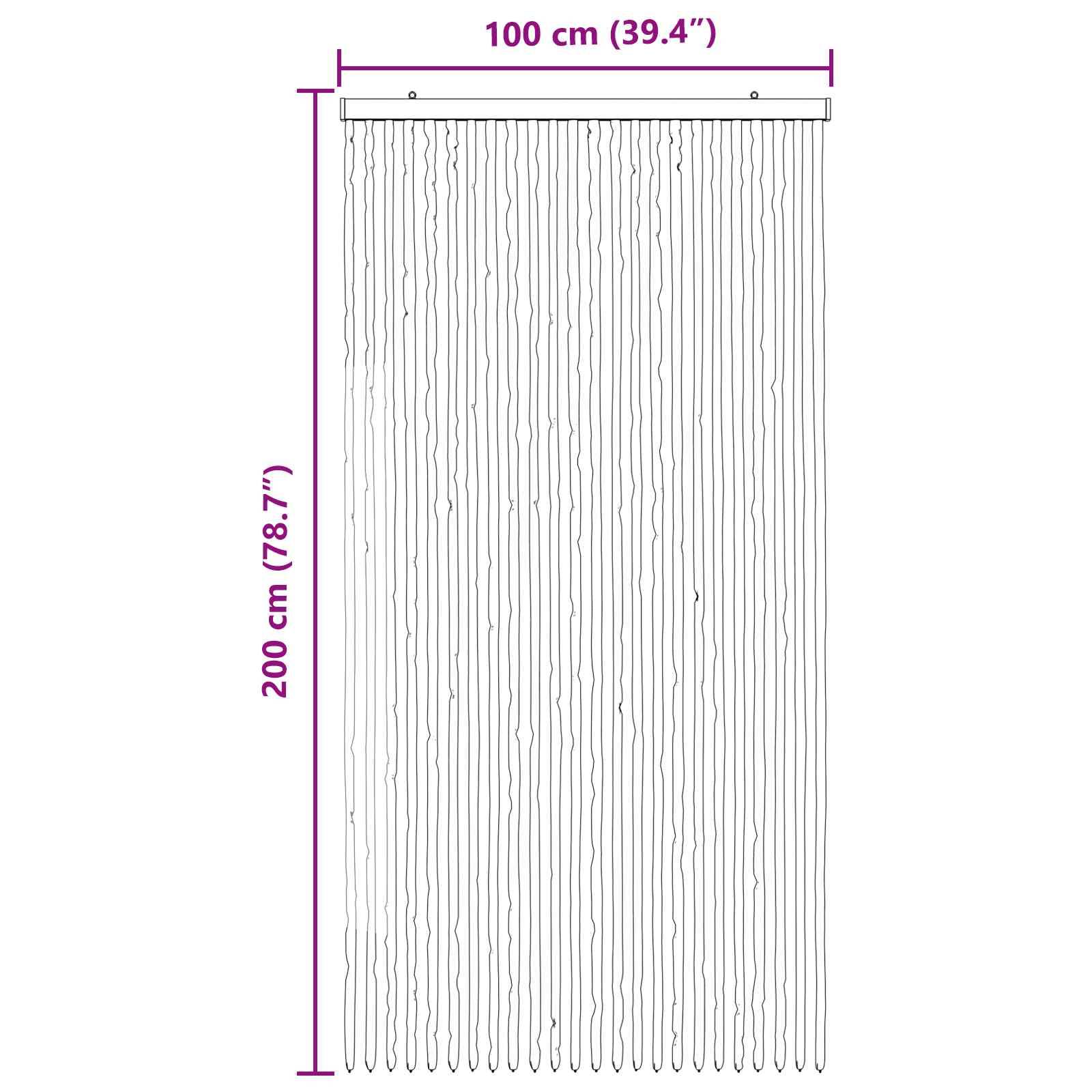 vidaXL Insektenschutzvorhang Chenille Grau und Weiß 100 x 200 cm