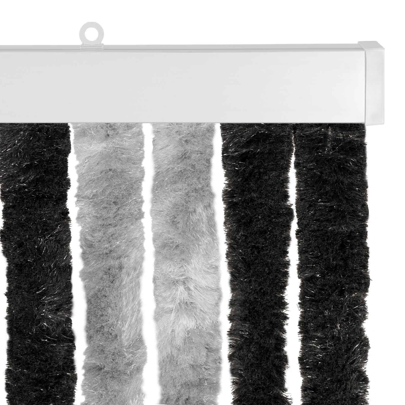 vidaXL Insektenschutzvorhang Chenille Grau und Schwarz 90 x 200 cm