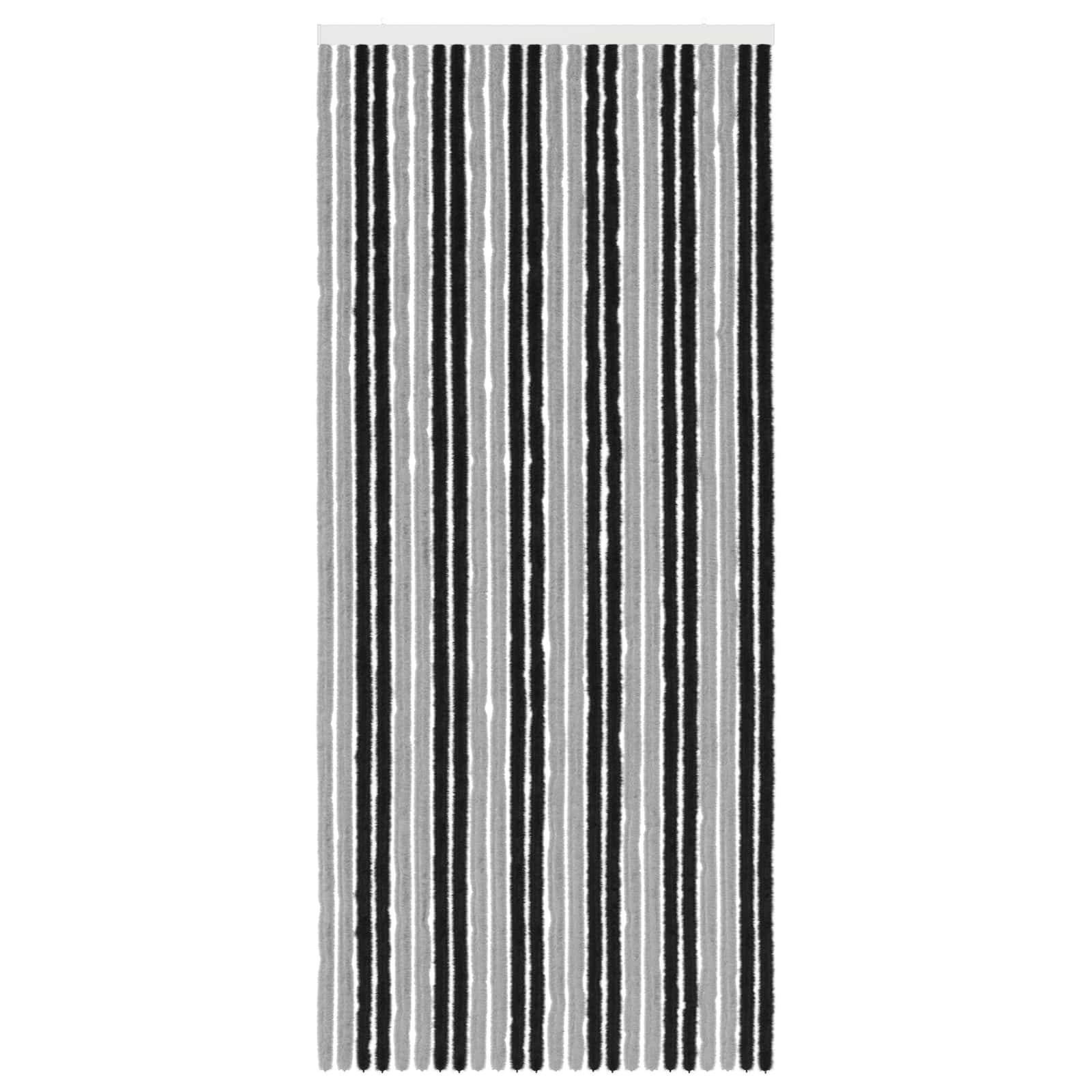 vidaXL Insektenschutzvorhang Chenille Grau und Schwarz 100 x 230 cm