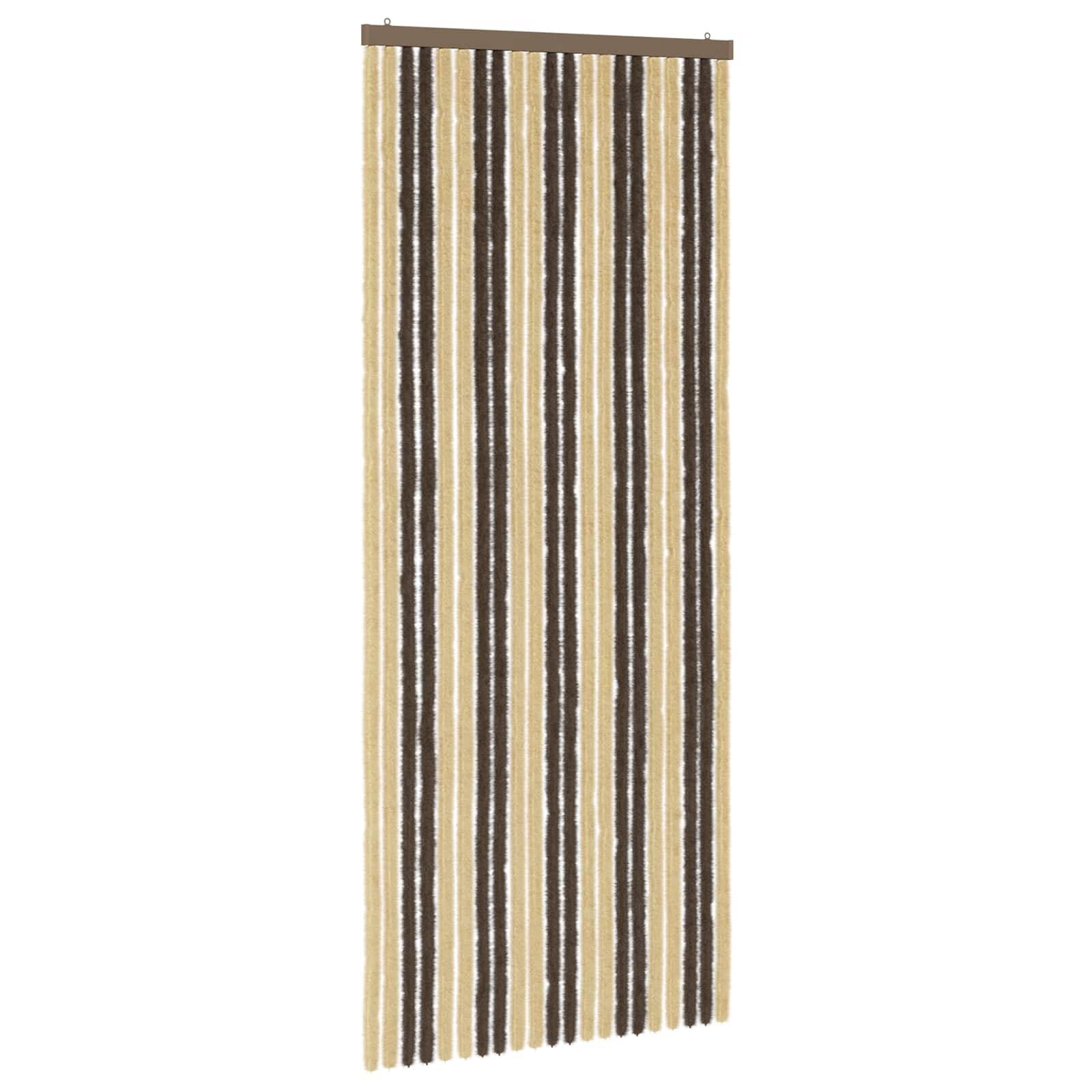 vidaXL Insektenschutzvorhang Chenille Dunkelbraun und Beige