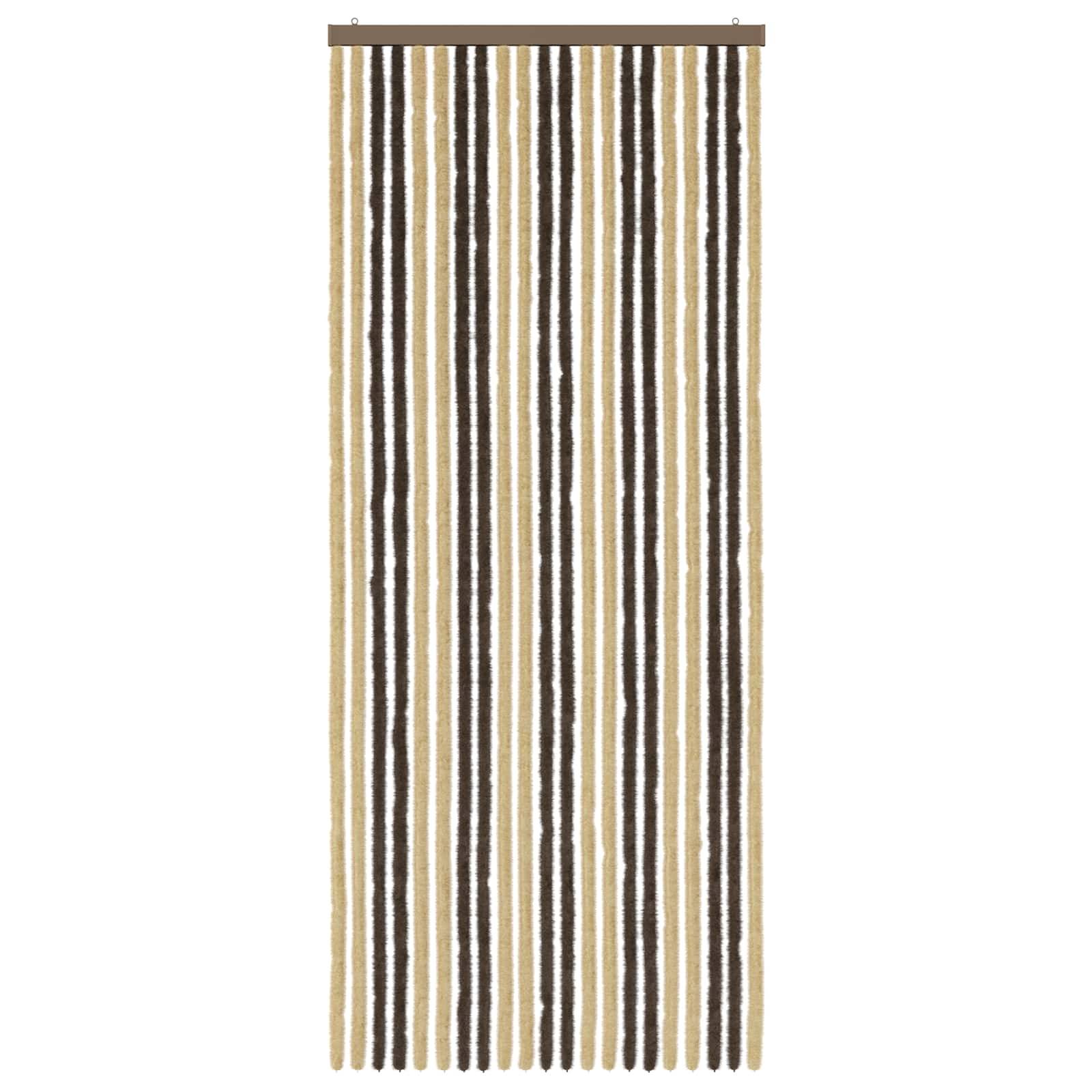 vidaXL Insektenschutzvorhang Chenille Dunkelbraun und Beige