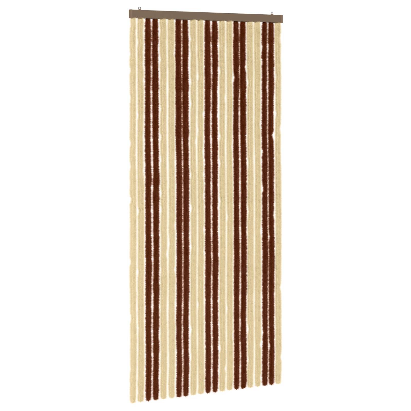 vidaXL Insektenschutzvorhang Chenille Braun und Beige 90 x 200 cm