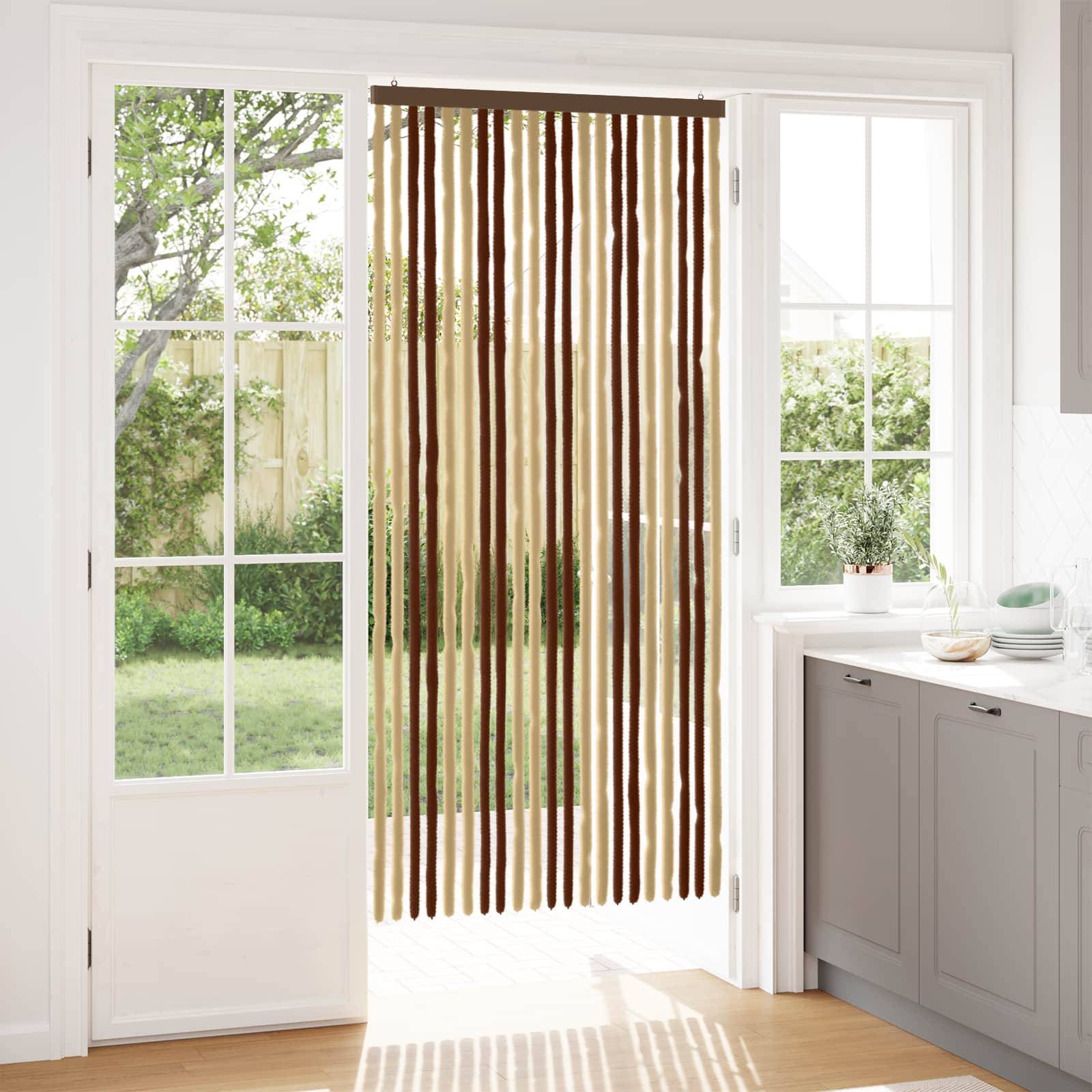 vidaXL Insektenschutzvorhang Chenille Braun und Beige 90 x 200 cm