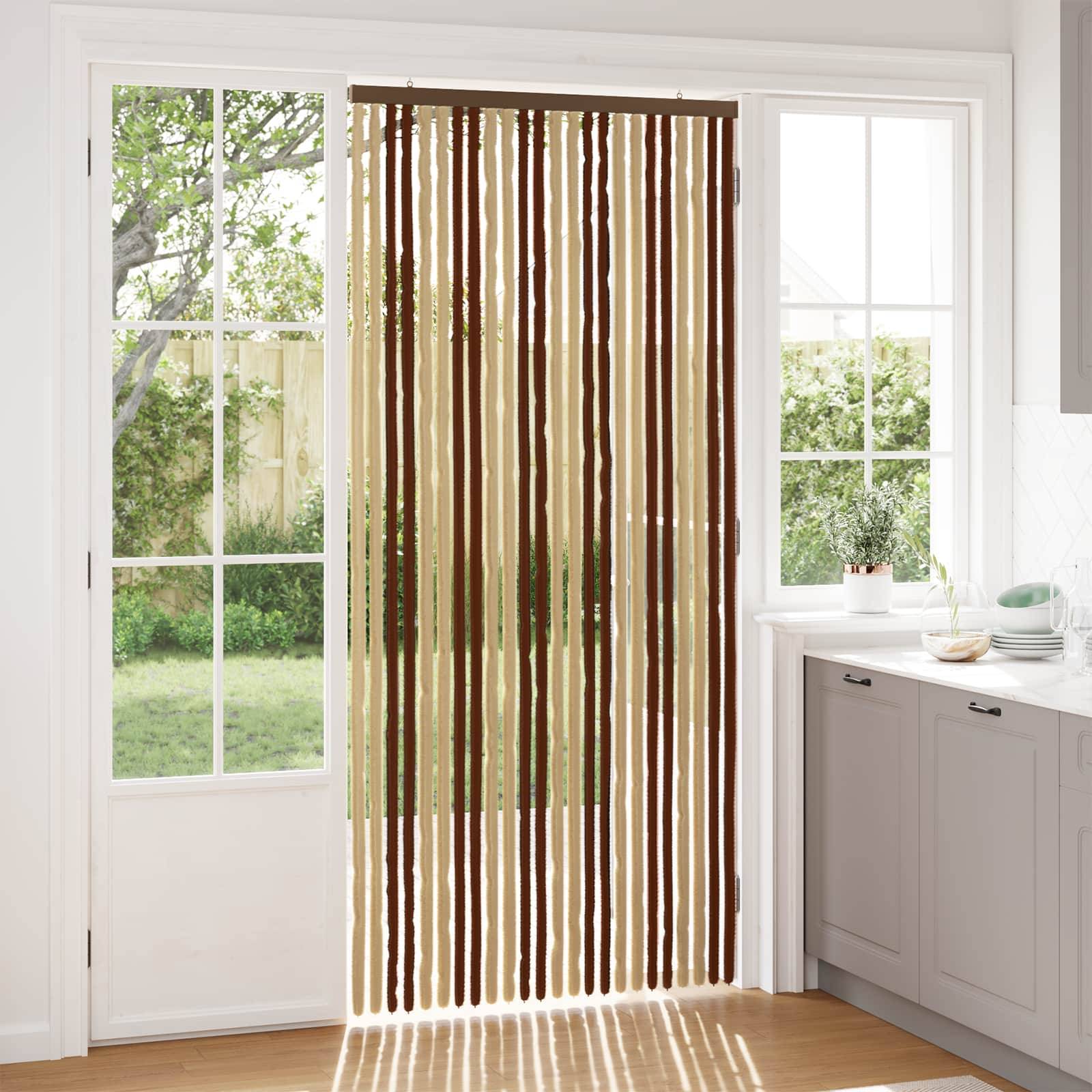vidaXL Insektenschutzvorhang Chenille Braun und Beige 100 x 220 cm