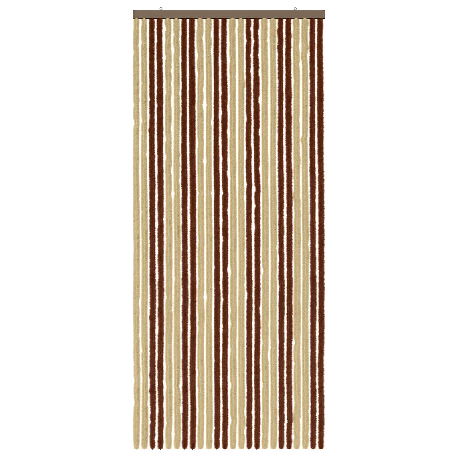 vidaXL Insektenschutzvorhang Chenille Braun und Beige 100 x 230 cm