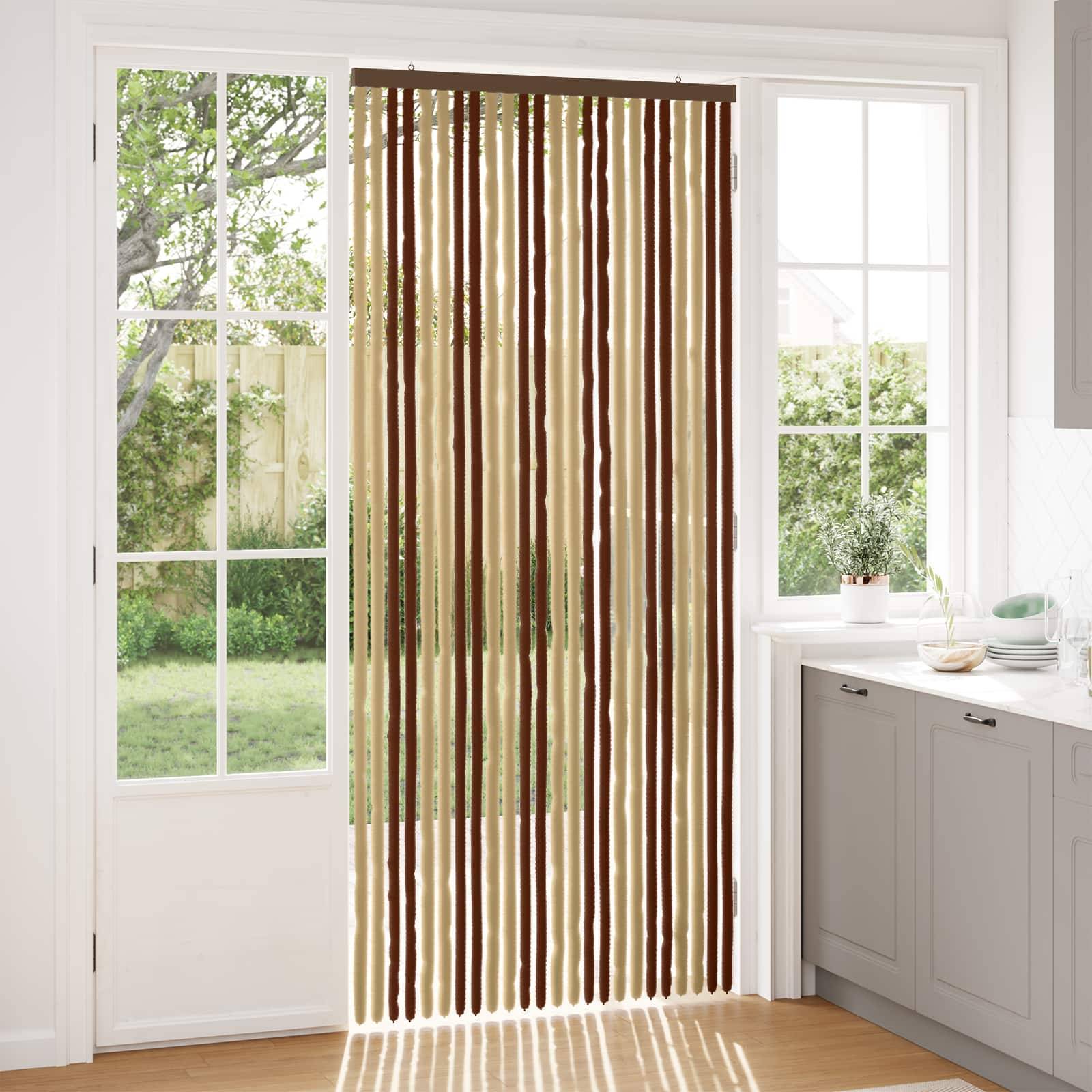 vidaXL Insektenschutzvorhang Chenille Braun und Beige 100 x 230 cm