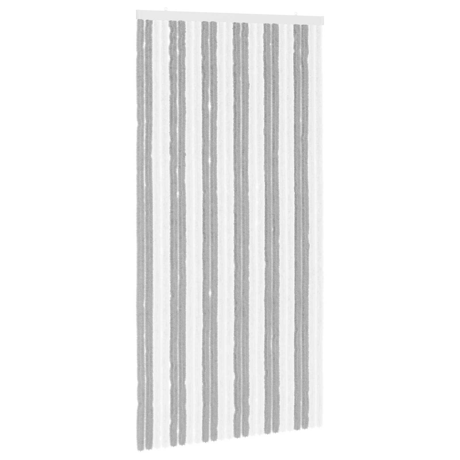 vidaXL Insektenschutzvorhang Chenille Grau und Weiß 100 x 200 cm