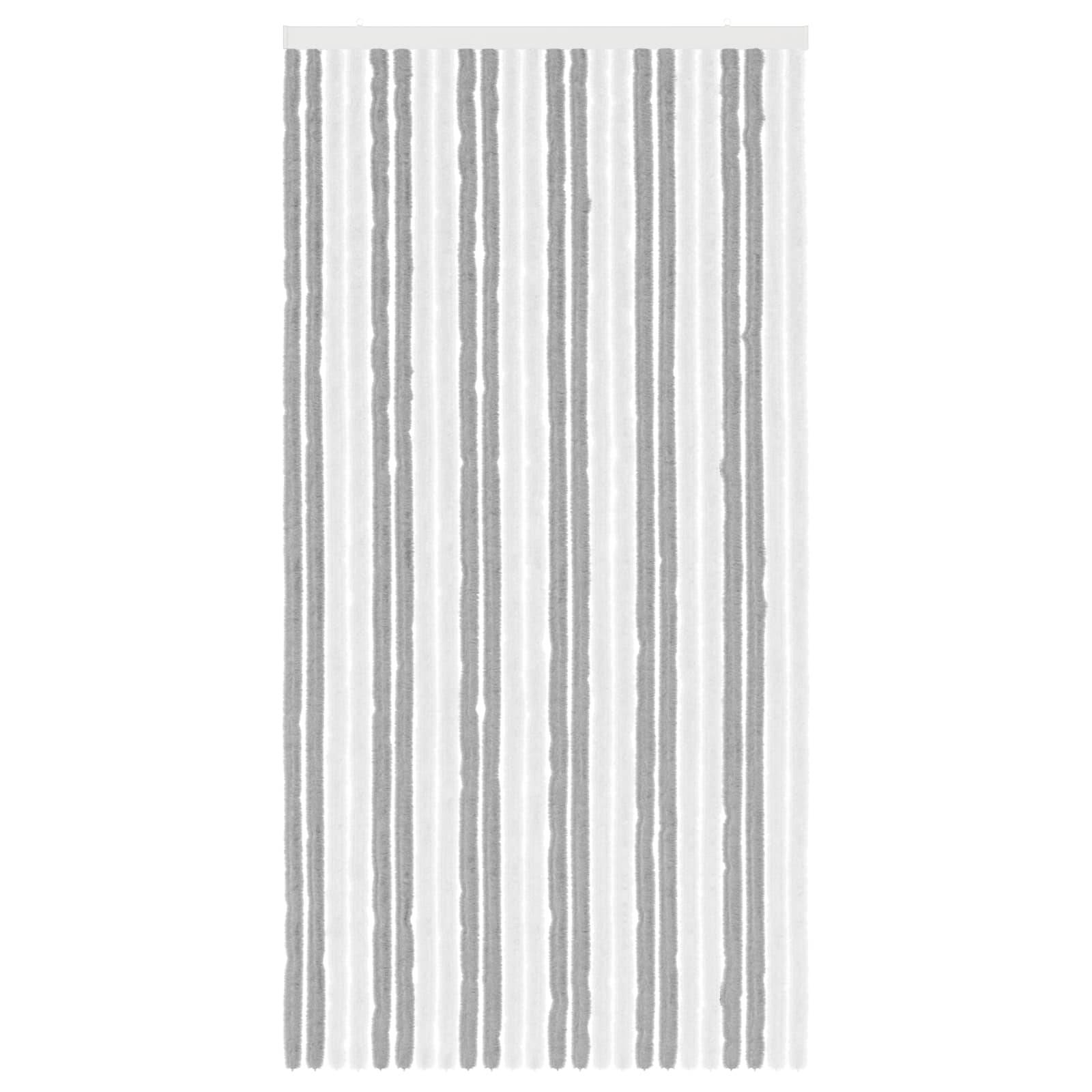 vidaXL Insektenschutzvorhang Chenille Grau und Weiß 100 x 200 cm