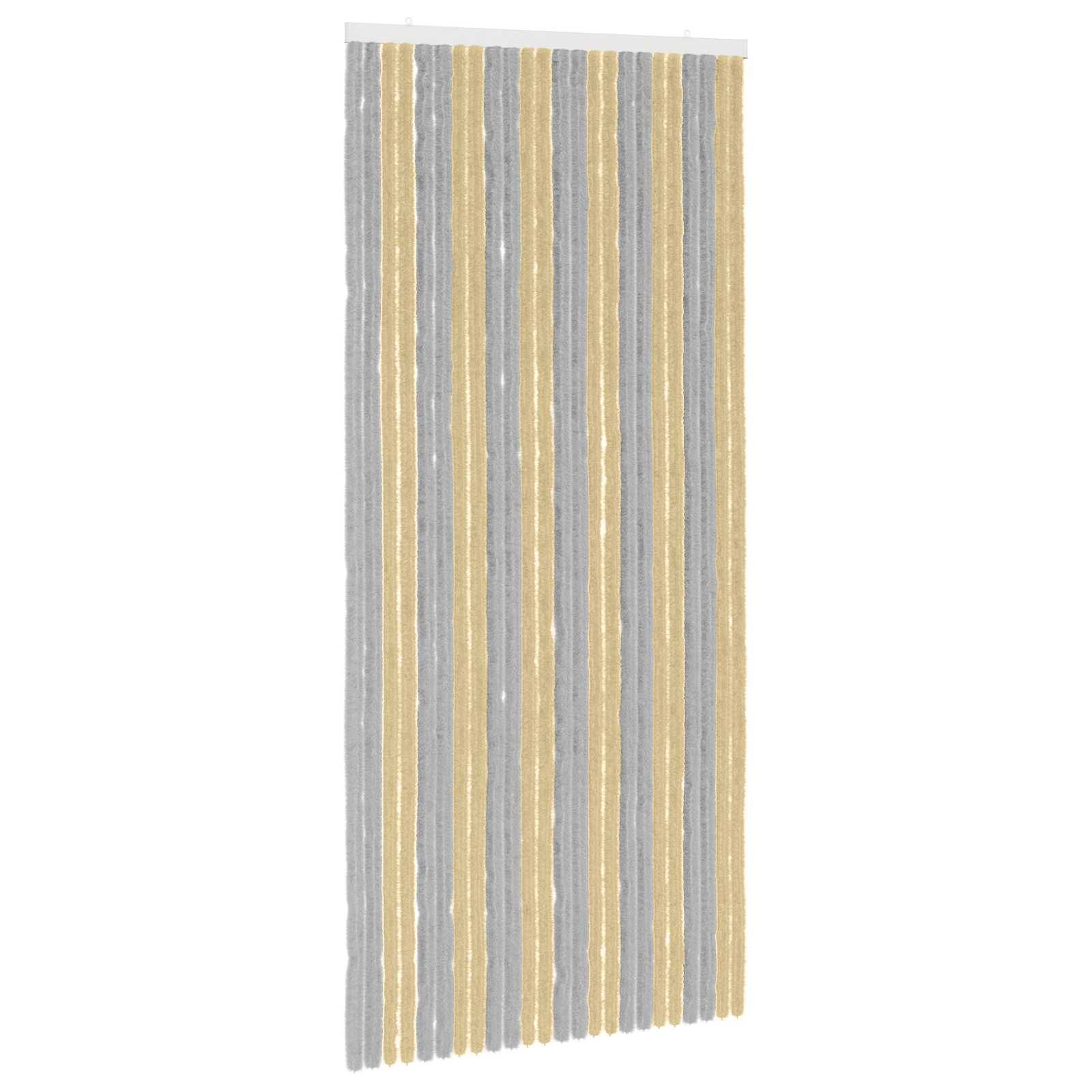 vidaXL Insektenschutzvorhang Chenille Grau und Beige 100 x 220 cm