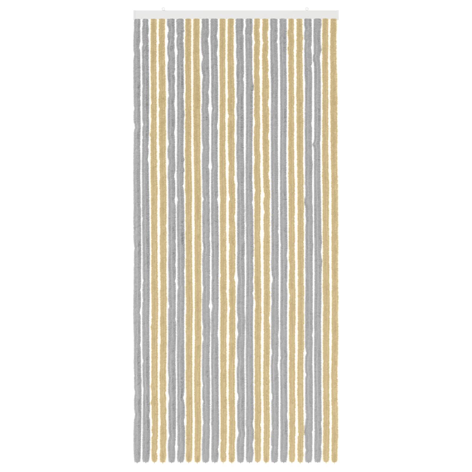 vidaXL Insektenschutzvorhang Chenille Grau und Beige 100 x 220 cm