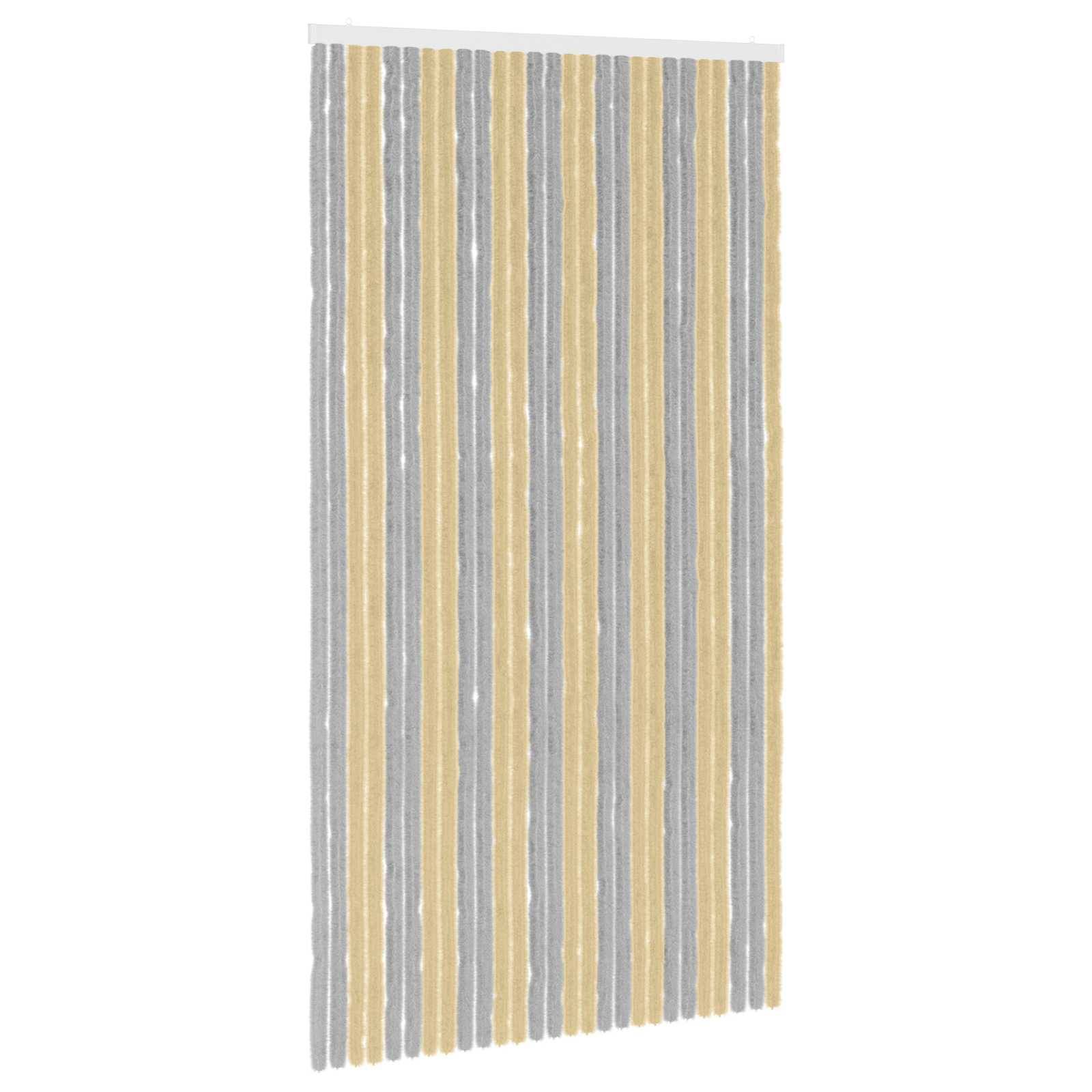 vidaXL Insektenschutzvorhang Chenille Grau und Beige 118 x 220 cm