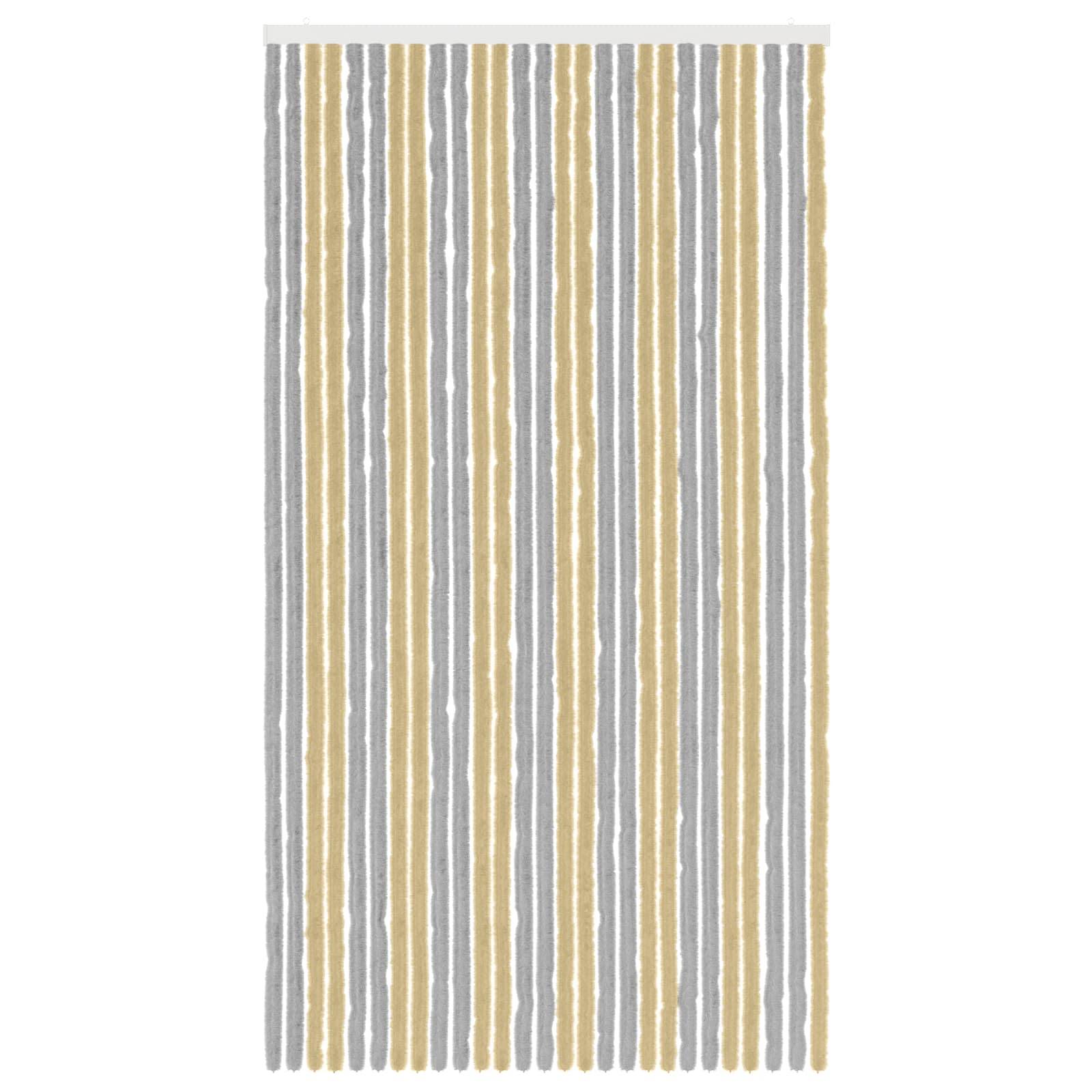 vidaXL Insektenschutzvorhang Chenille Grau und Beige 118 x 220 cm