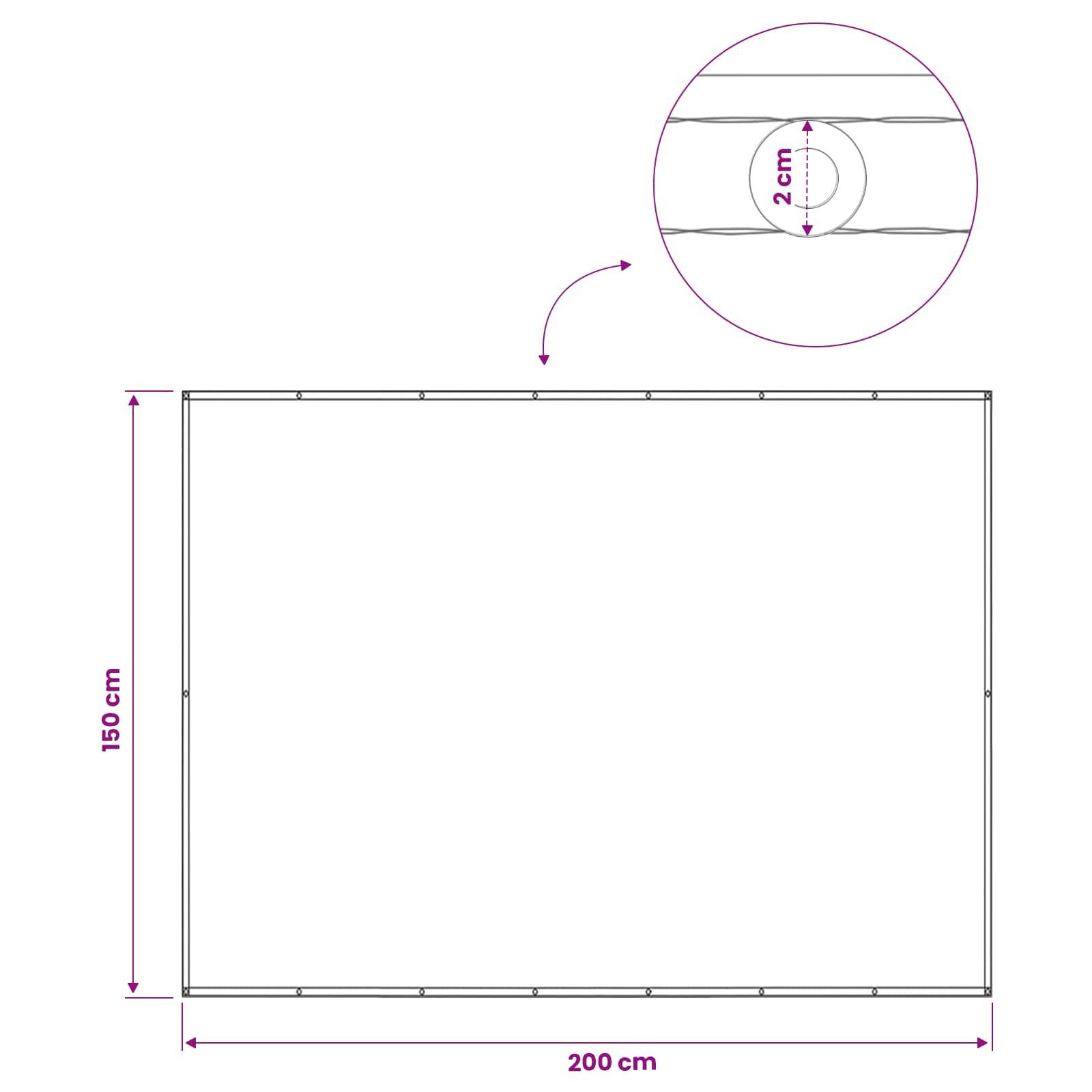 vidaXL Balkon Sichtschutz 150 x 200 cm Stoff mit PU-Beschichtung Creme