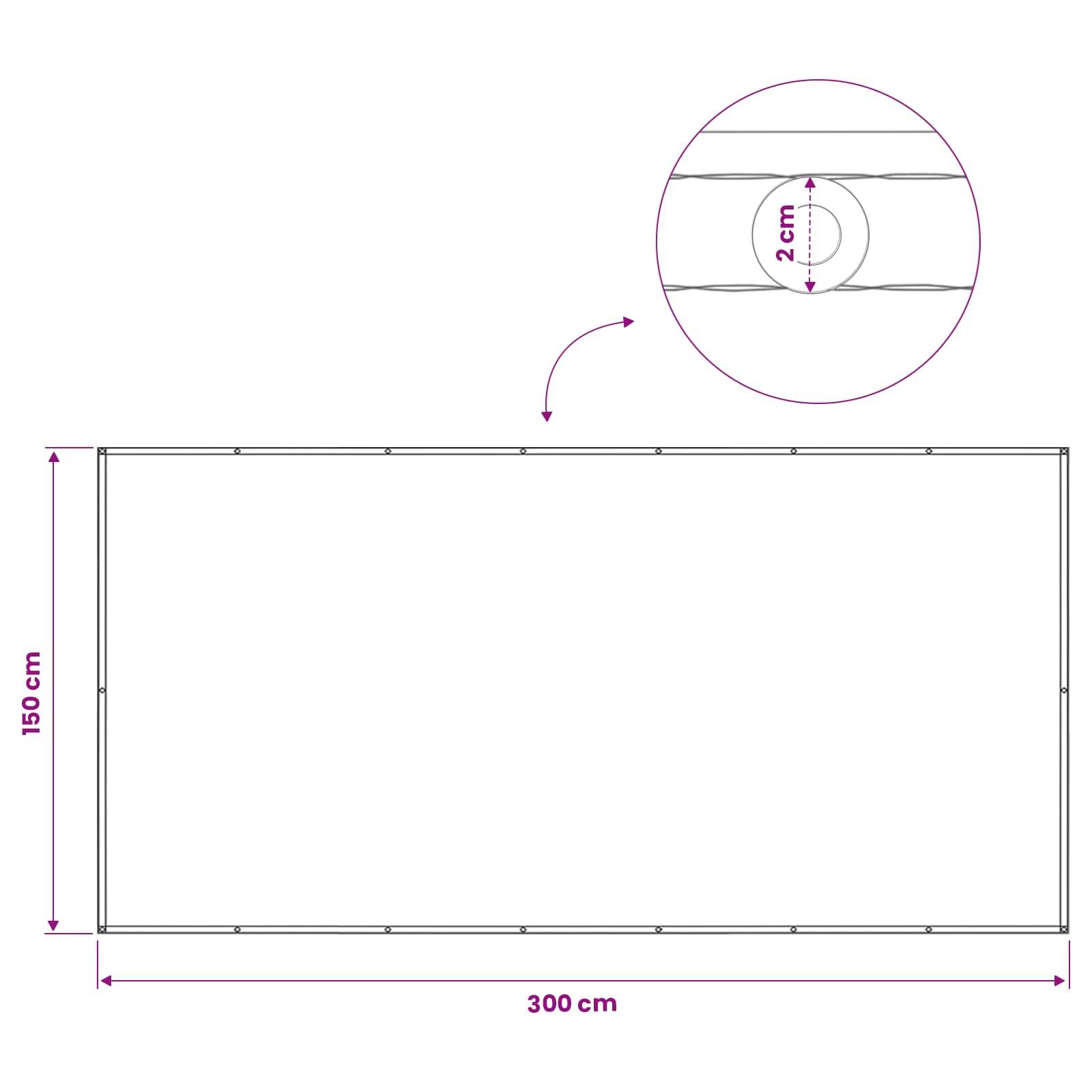 vidaXL Balkon Sichtschutz 150 x 300 cm Stoff mit PU-Beschichtung Rot