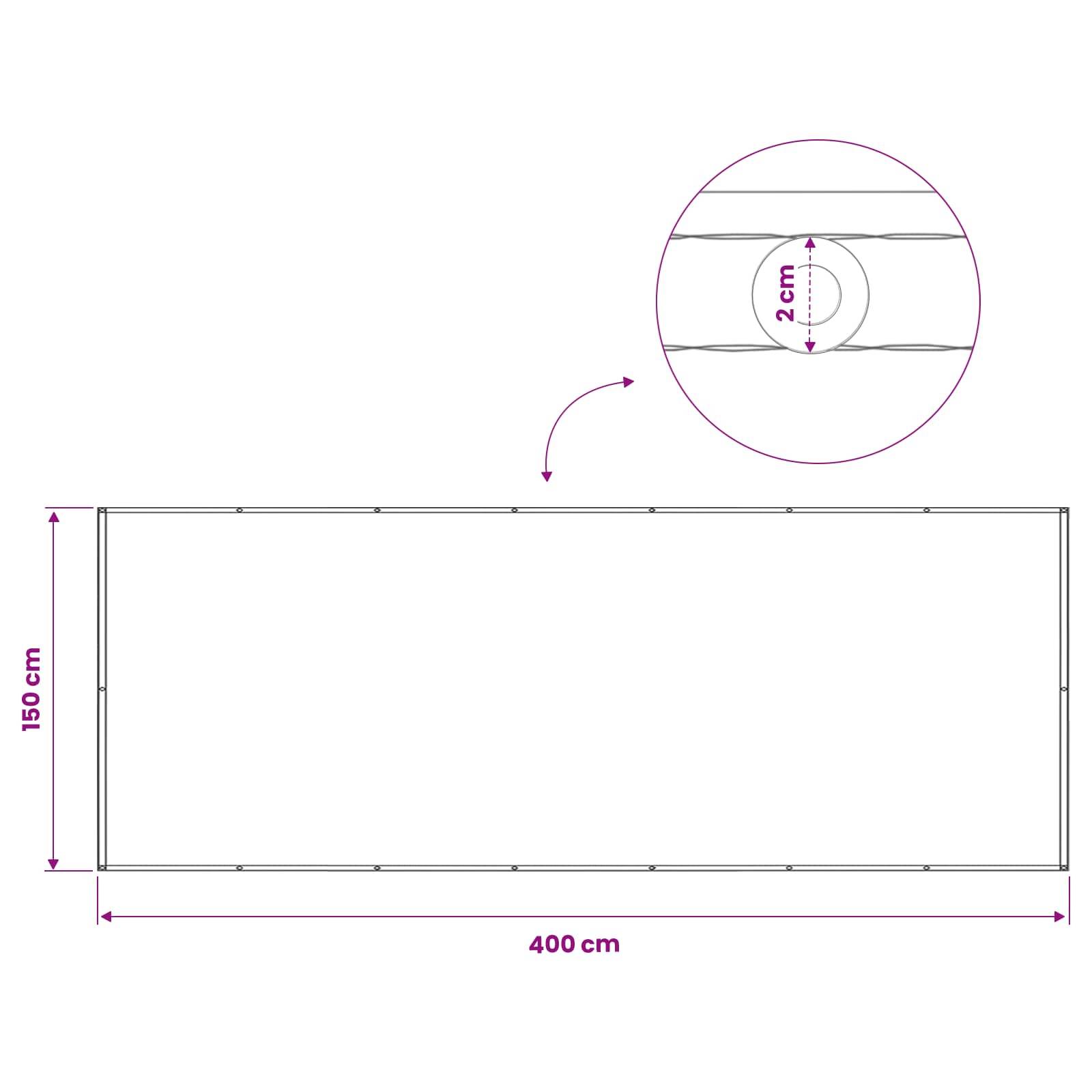 vidaXL Balkon Sichtschutz 150 x 400 cm Stoff mit PU-Beschichtung