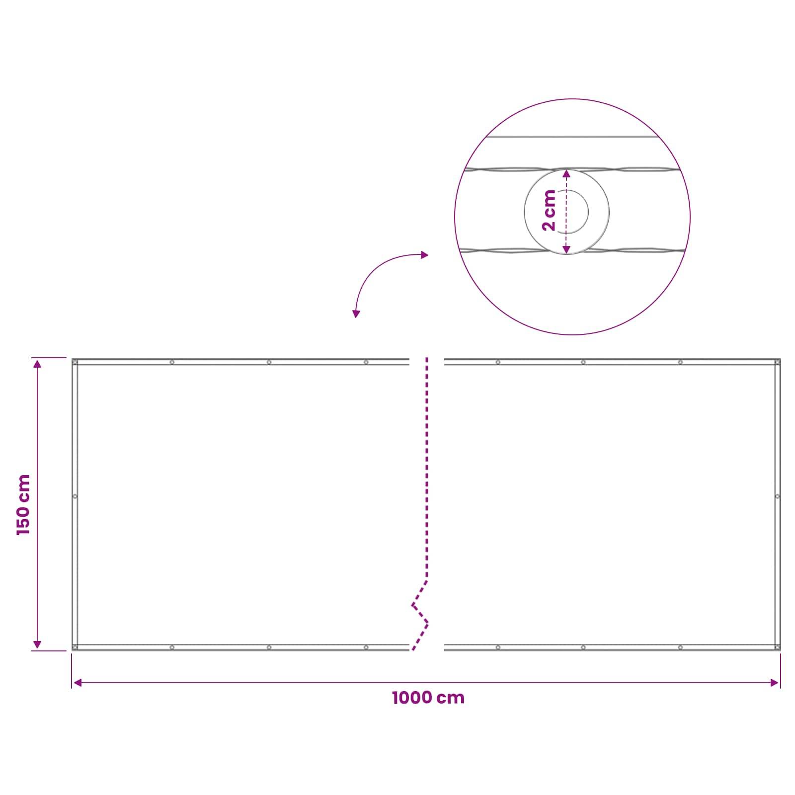 vidaXL Balkon Sichtschutz 150 x 1000 cm Stoff mit PU-Beschichtung Gelb