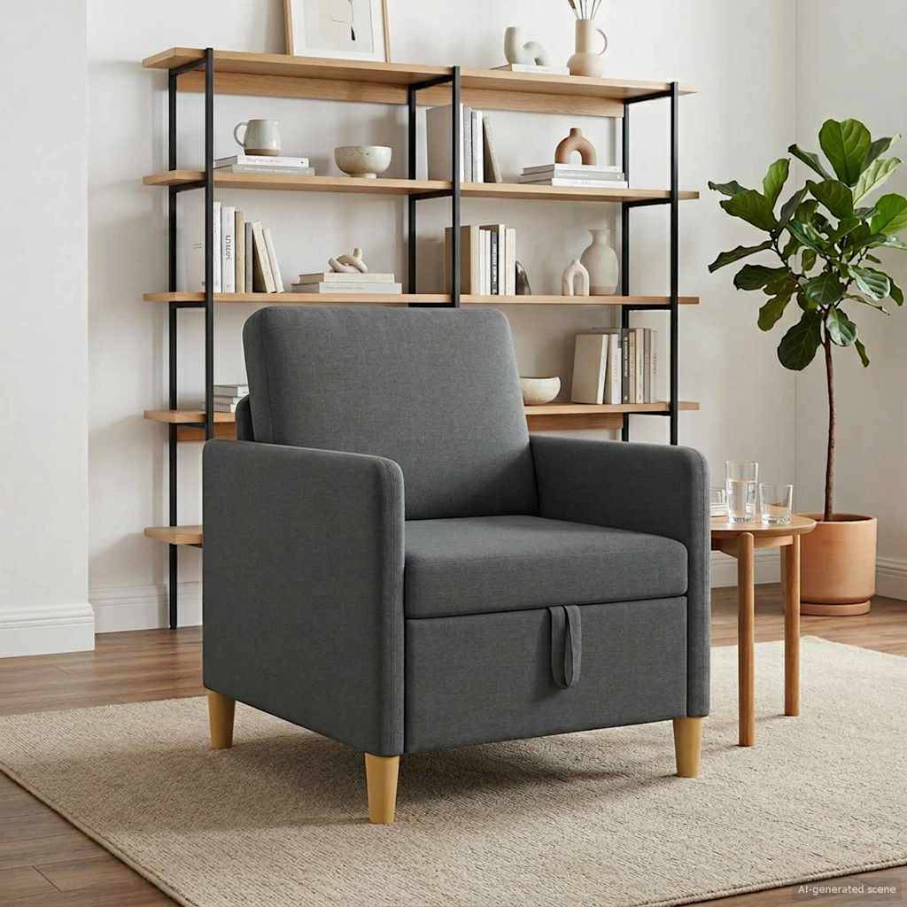 vidaXL Sofa mit Stauraum Dunkelgrau 72 x 78 x 87 cm Polyester