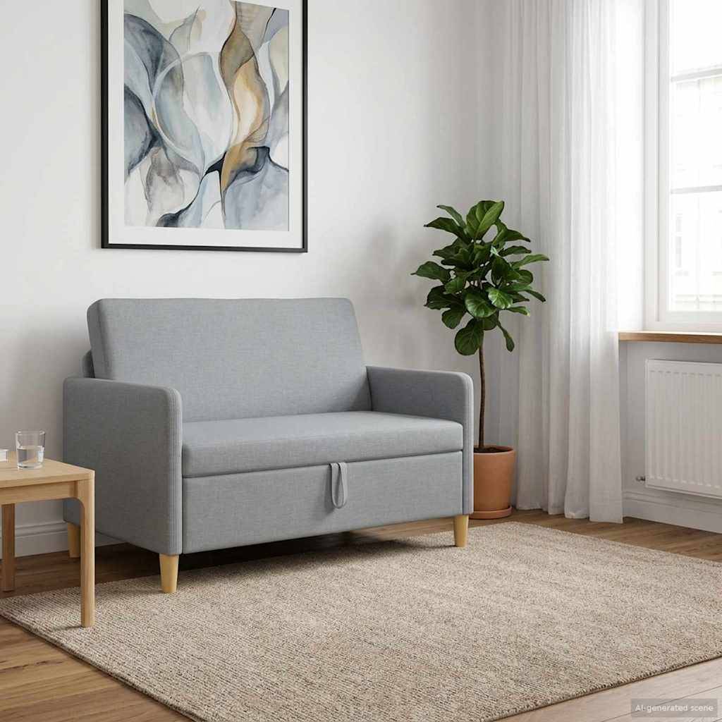 vidaXL Sofa mit Stauraum Hellgrau 122 x 78 x 87 cm Polyester