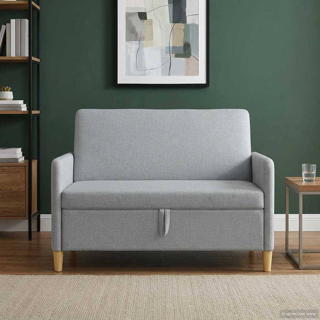 vidaXL Sofa mit Stauraum Hellgrau 122 x 78 x 87 cm Polyester