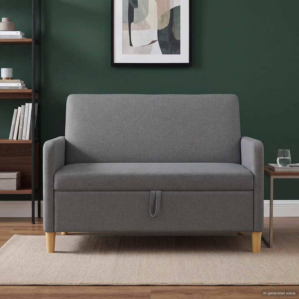 vidaXL Sofa mit Stauraum Dunkelgrau 122 x 78 x 87 cm Polyester