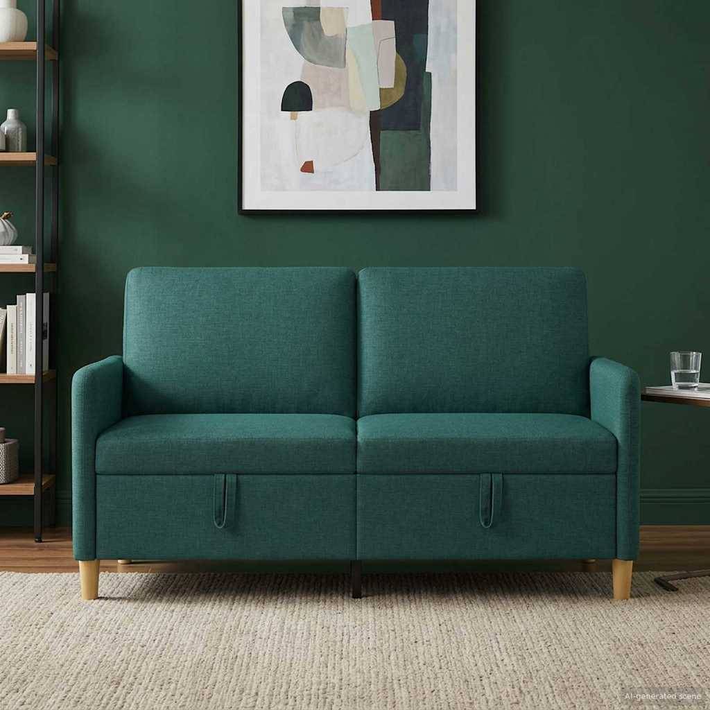 vidaXL Sofa mit Stauraum Dunkelgrün 152 x 78 x 87 cm Polyester