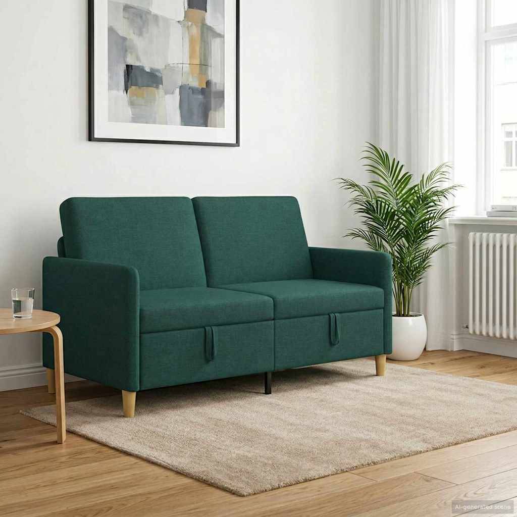 vidaXL Sofa mit Stauraum Dunkelgrün 152 x 78 x 87 cm Polyester