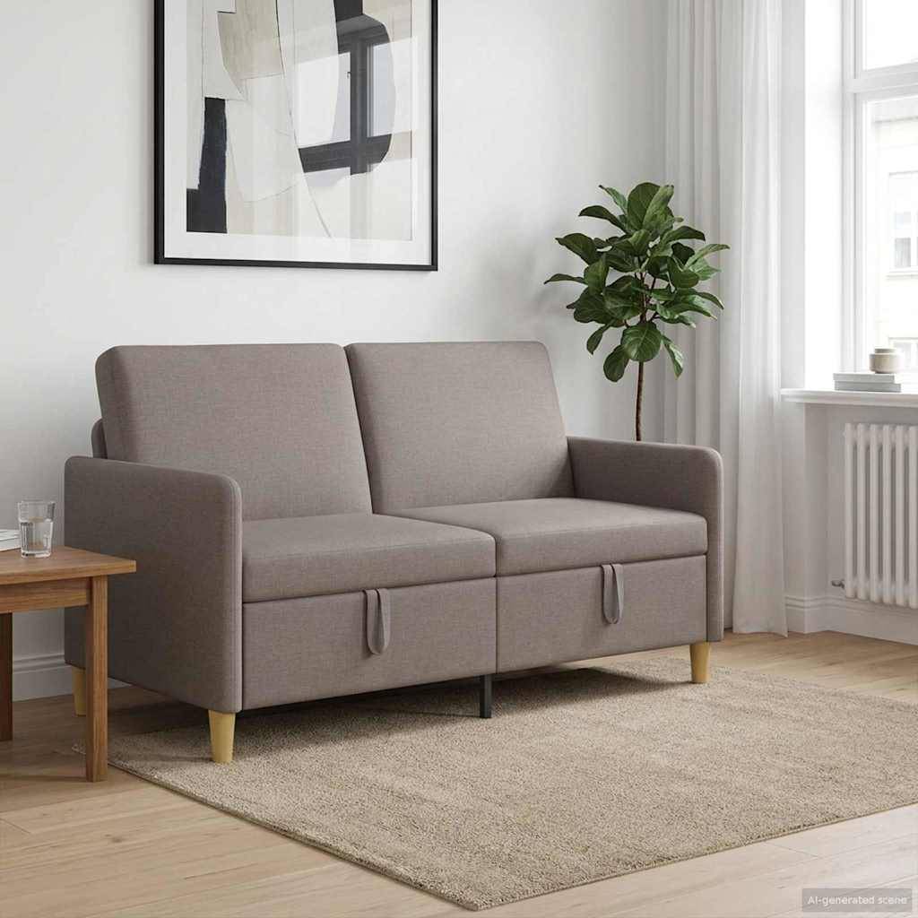 vidaXL Sofa mit Stauraum Taupe 152 x 78 x 87 cm Polyester