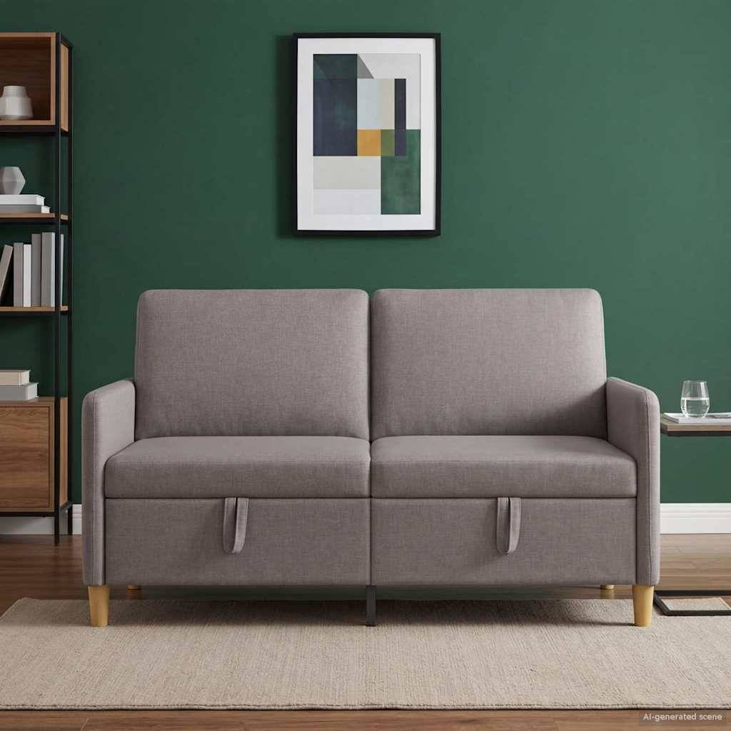 vidaXL Sofa mit Stauraum Taupe 152 x 78 x 87 cm Polyester