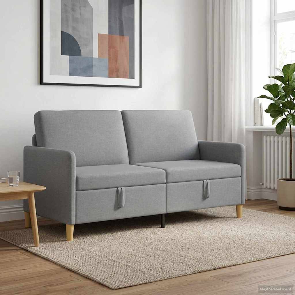 vidaXL Sofa mit Stauraum Hellgrau 172 x 78 x 87 cm Polyester