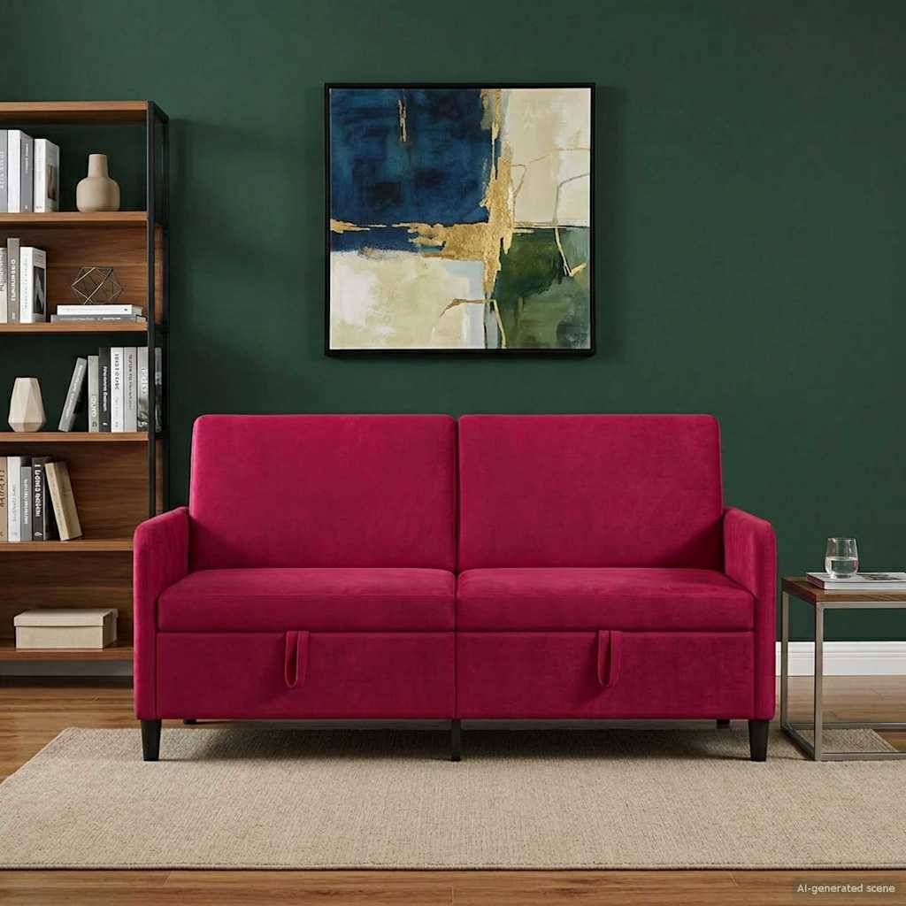vidaXL Sofa mit Stauraum Weinrot 172 x 78 x 87 cm Polyester