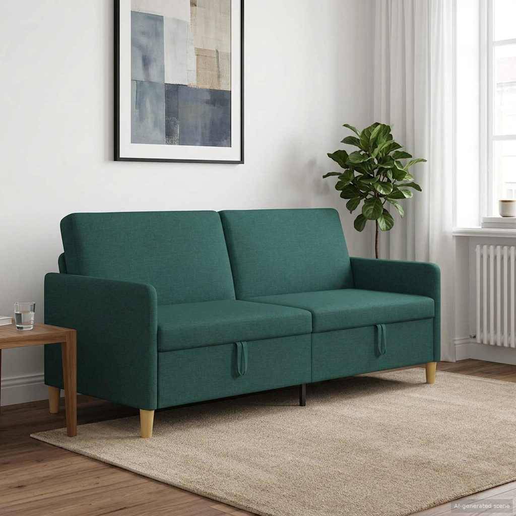 vidaXL Sofa mit Stauraum Dunkelgrün 192 x 78 x 87 cm Polyester