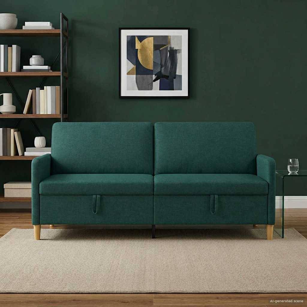 vidaXL Sofa mit Stauraum Dunkelgrün 192 x 78 x 87 cm Polyester