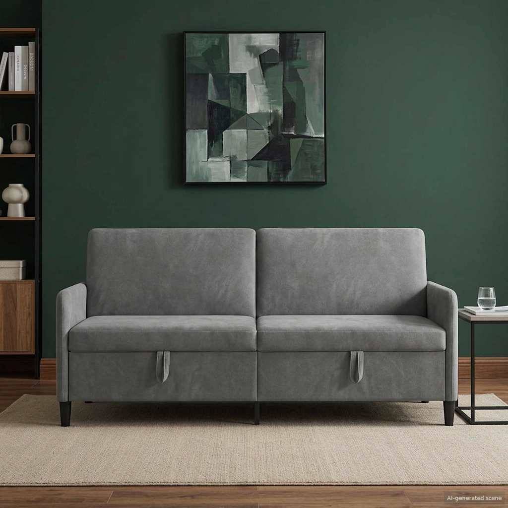 vidaXL Sofa mit Stauraum Dunkelgrau 192 x 78 x 87 cm Polyester