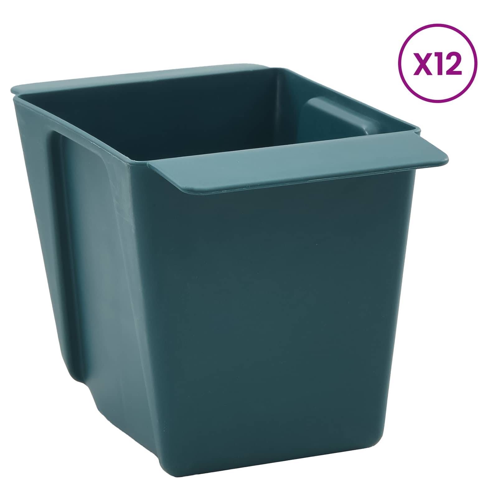 vidaXL Blumenboxen für Euro-Paletten 12 pcs Grün 14 x 9 x 9,5 cm