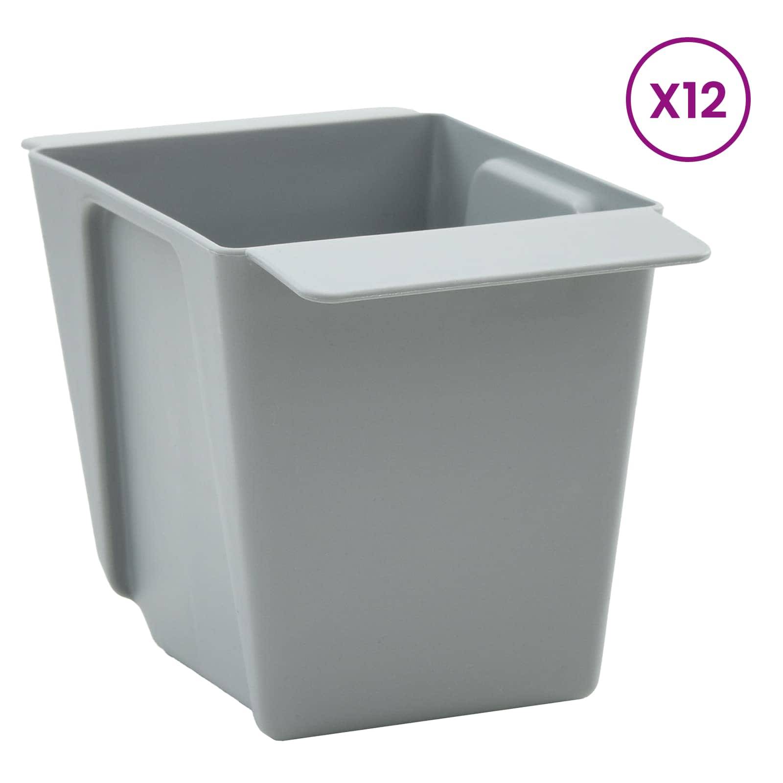 vidaXL Blumenboxen für Euro-Paletten 12 pcs Hellgrau 14 x 9 x 9,5 cm