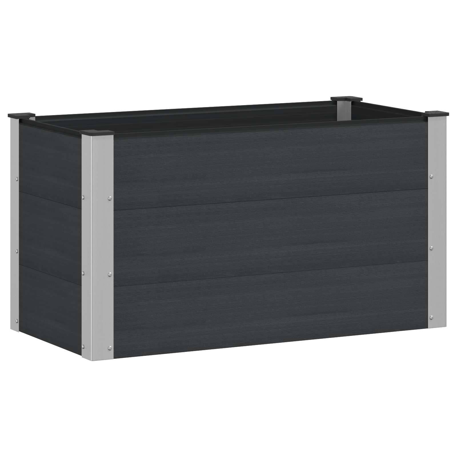 vidaXL Hochbeet Schwarz 100 x 50 x 54 cm WPC und Aluminium