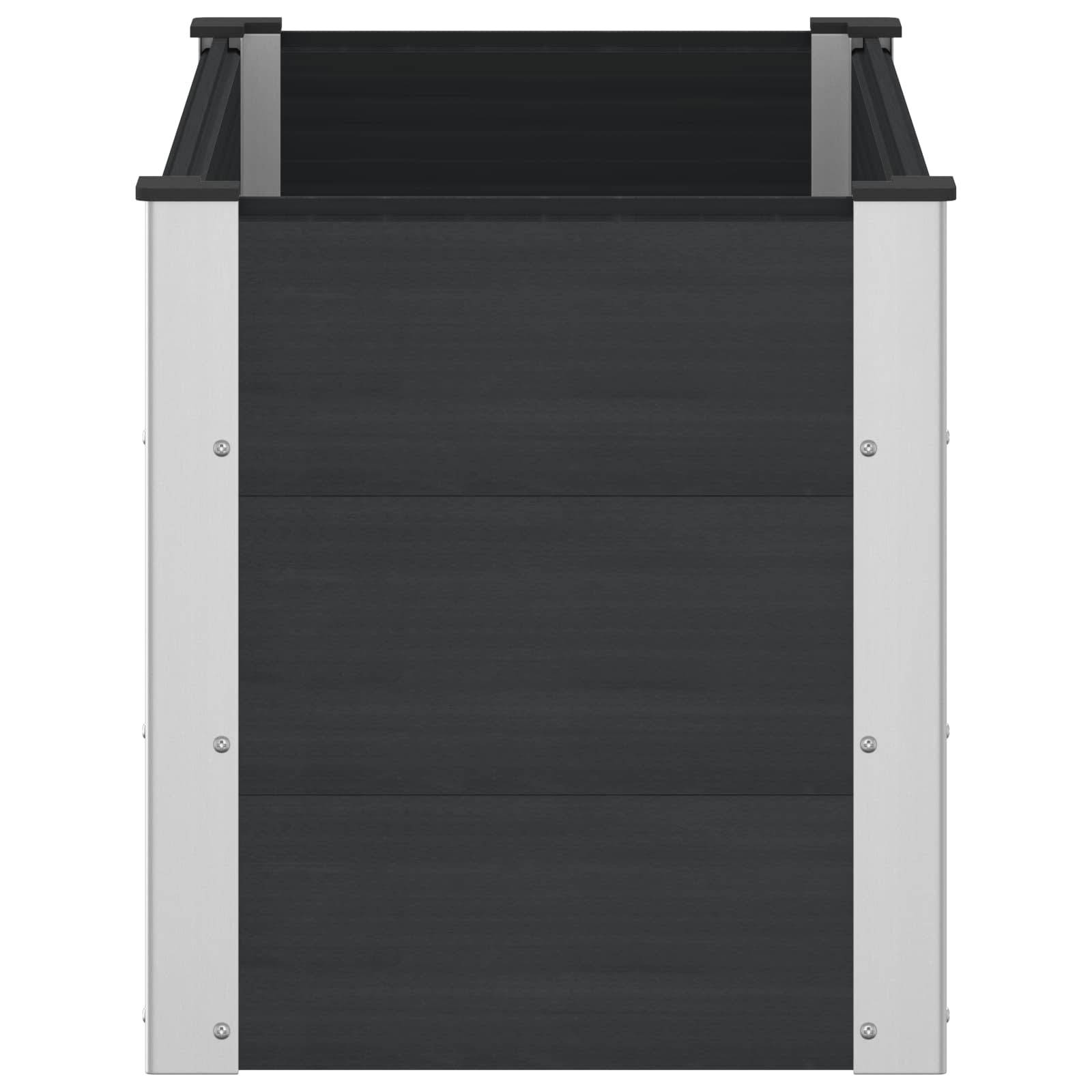 vidaXL Hochbeet Schwarz 100 x 50 x 54 cm WPC und Aluminium