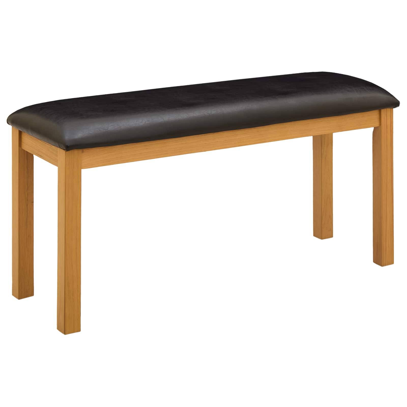 vidaXL Esstischbank 95 x 32 x 45 cm Massivholz Eiche Schwarz