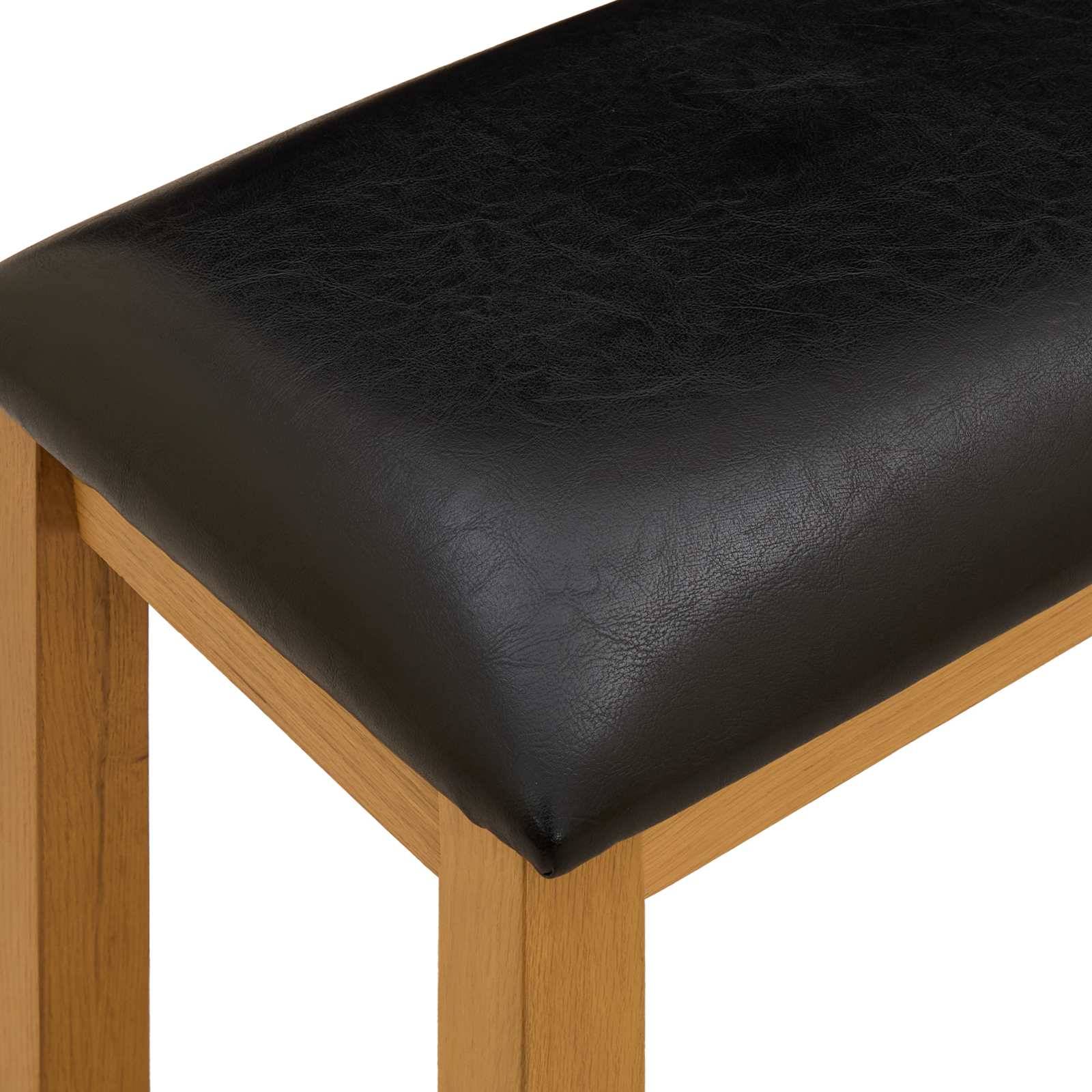 vidaXL Esstischbank 95 x 32 x 45 cm Massivholz Eiche Schwarz
